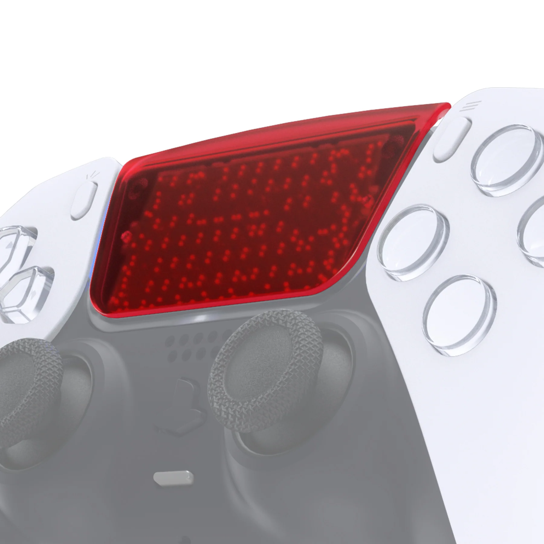 eXtremeRate Replacement Custom Touchpad Cover Compatible with PS5 Controller BDM-010/020/030/040/050/060 - Clear Red