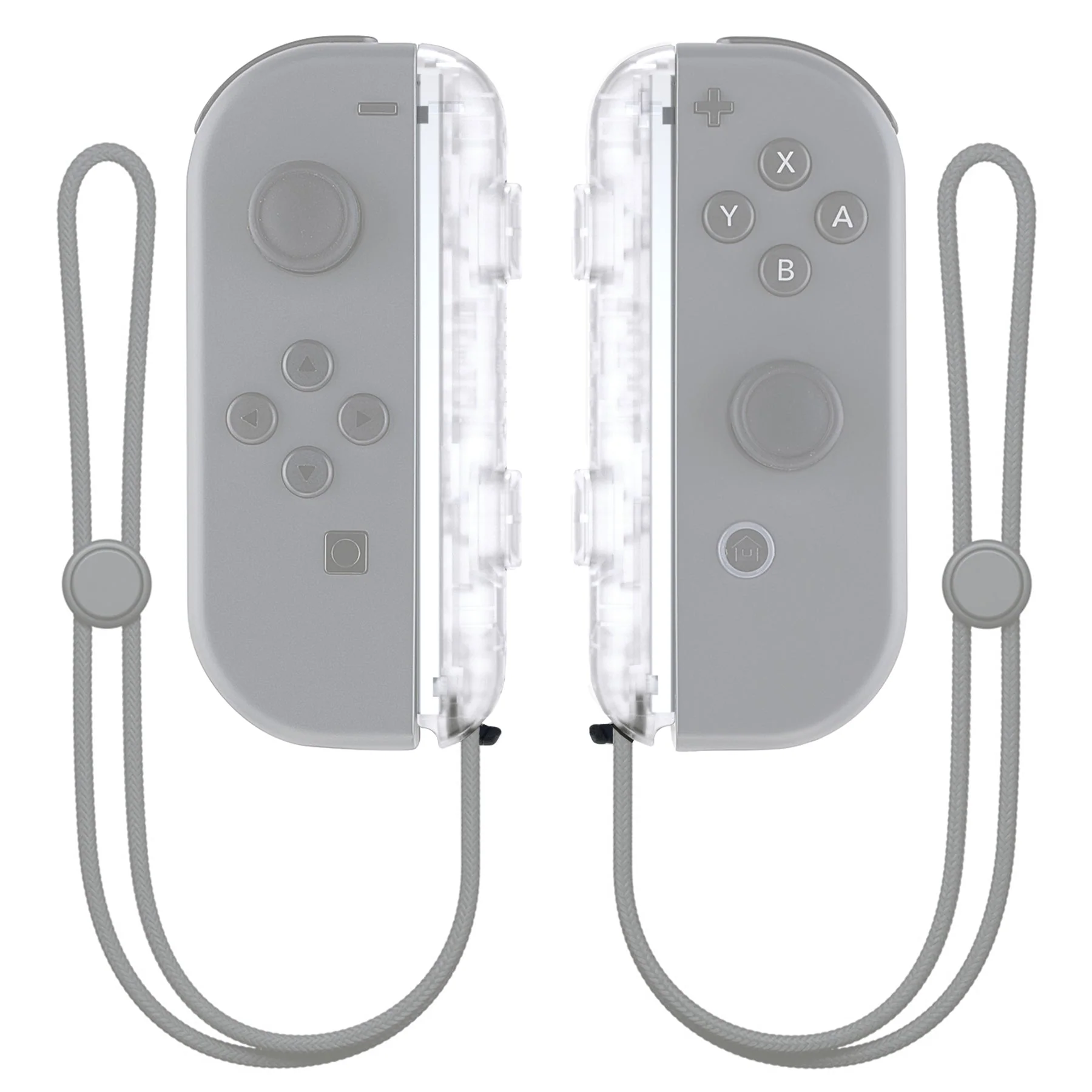eXtremeRate 2 Pack Custom Replacement shell for Joycon Strap of NS Switch - Clear