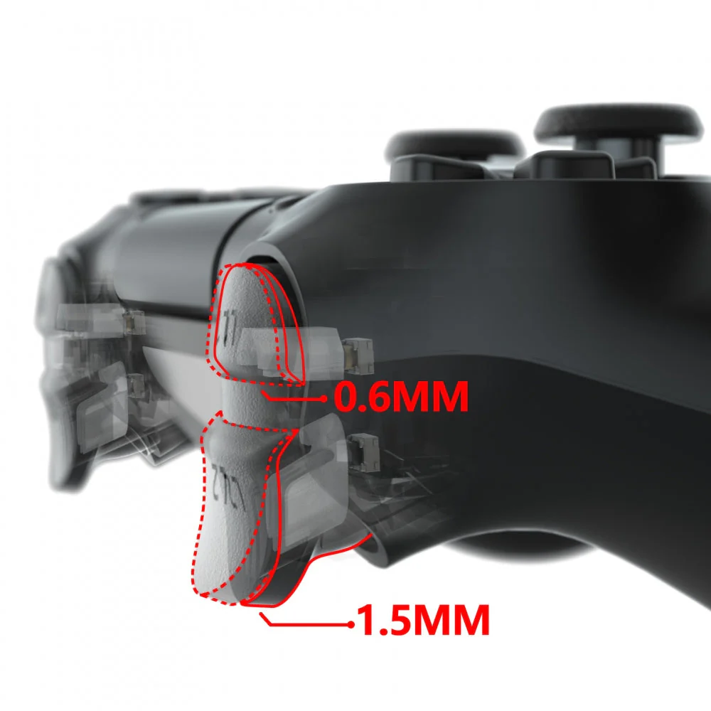 eXtremeRate Clicky Hair Trigger Kit for PS4 Shoulder Buttons, Custom Flashshot Trigger Stop Flex Cable for PS4 Slim Pro Controller JDM-040/050/055