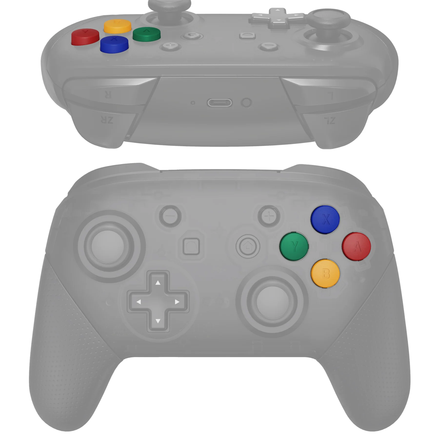 eXtremeRate DIY Replacement Colorful ABXY Buttons for Nintendo Switch Pro Controller - Red & Blue & Green & Yellow