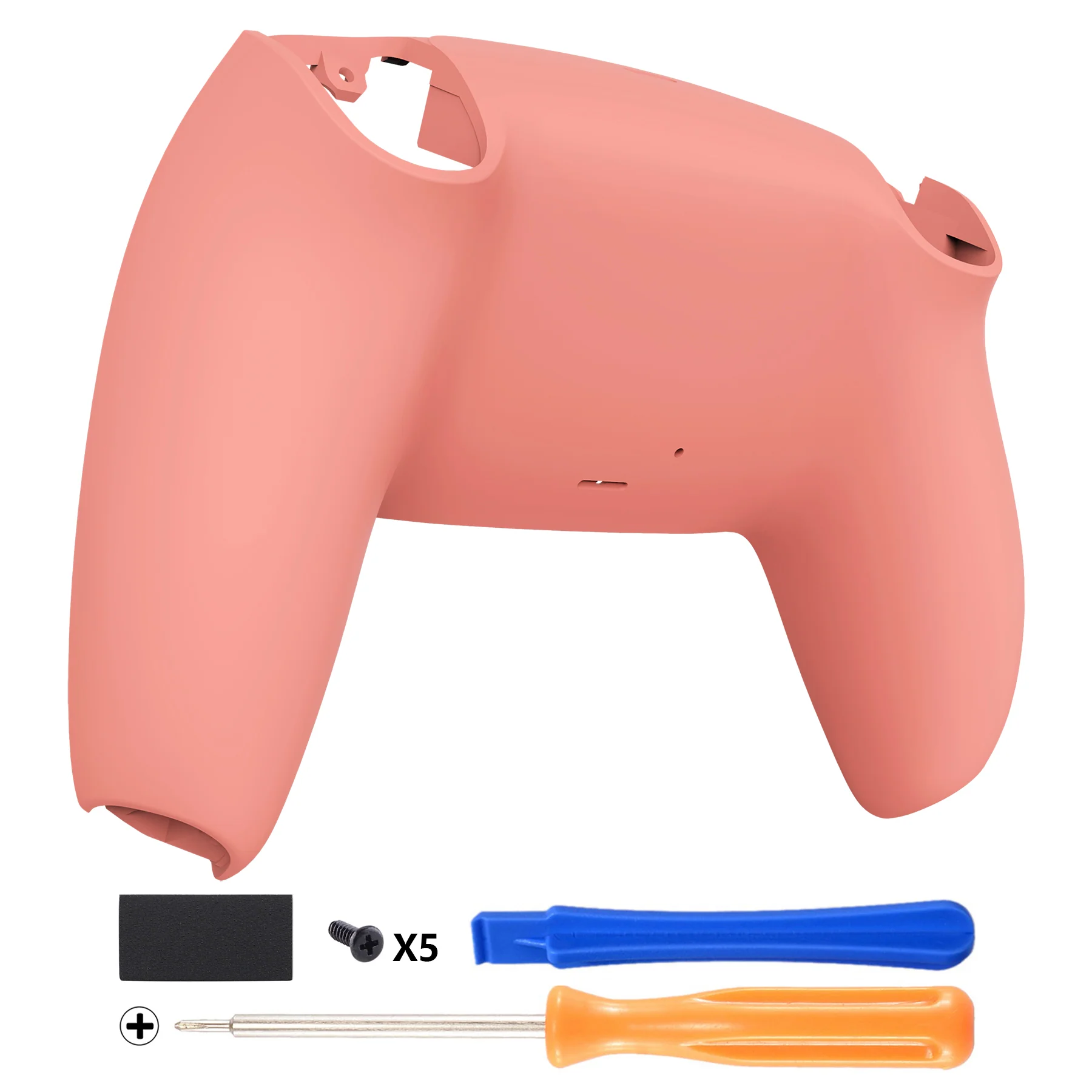 eXtremeRate Replacement Back Housing Bottom Shell Compatible with PS5 Controller BDM-010/020/030/040/050 - Coral