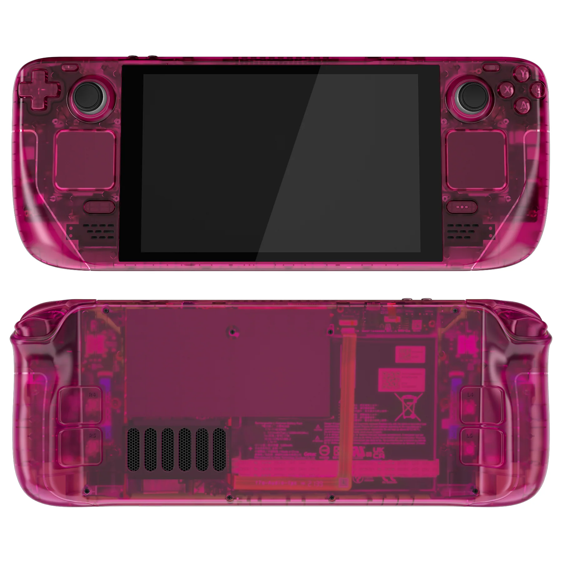 eXtremeRate Custom Full Set Shell with Buttons for Steam Deck LCD - Clear Candy Pink