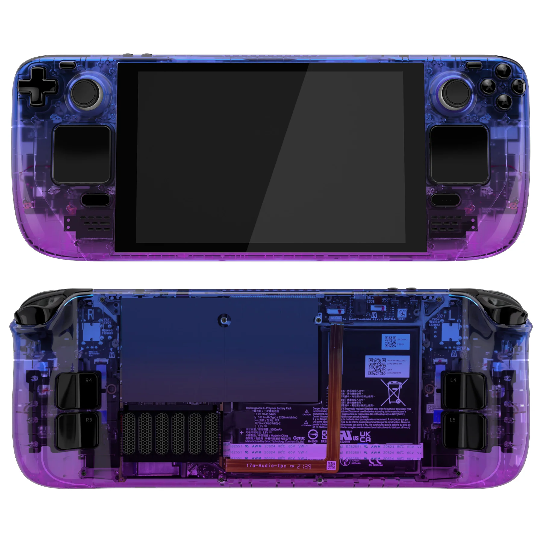 eXtremeRate Custom Full Set Shell with Buttons for Steam Deck LCD - Gradient Translucent Bluebell