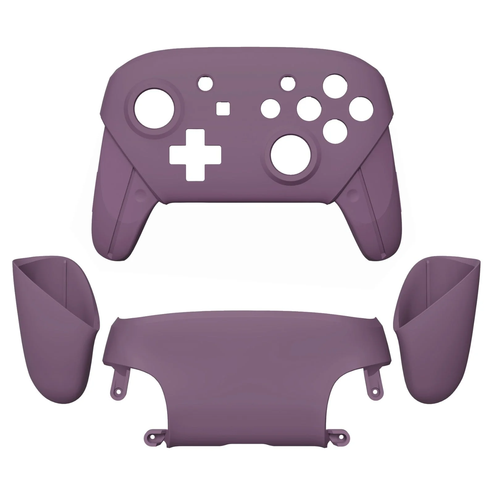 eXtremeRate Replacement Full Set Shell Faceplate Backplate Handles for Nintendo Switch Pro - Dark Grayish Violet - Image 2