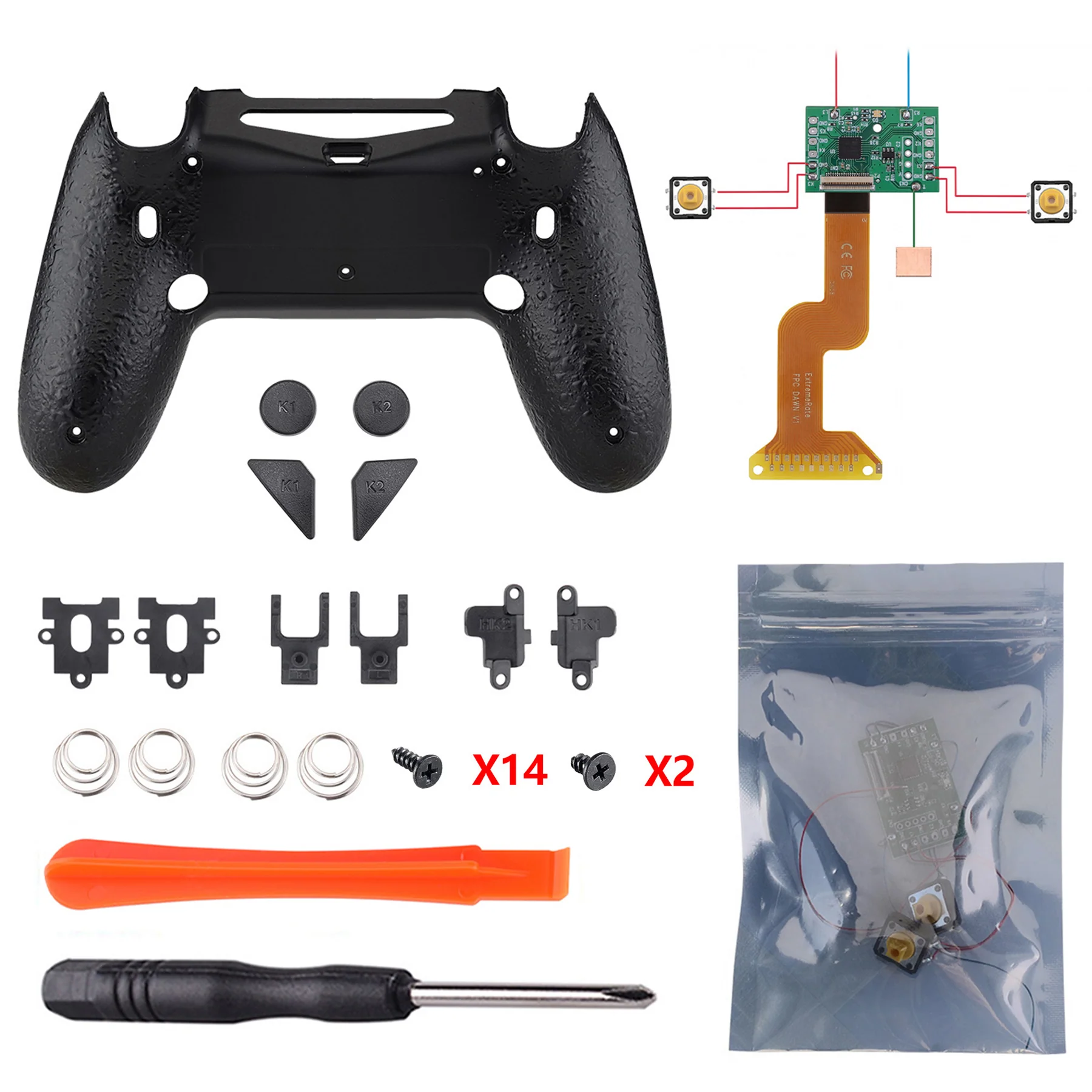 eXtremeRate Dawn 2.0 FlashShot Trigger Stop Remap Kit for PS4 Controller JDM 040/050/055 - Textured Black - Image 5