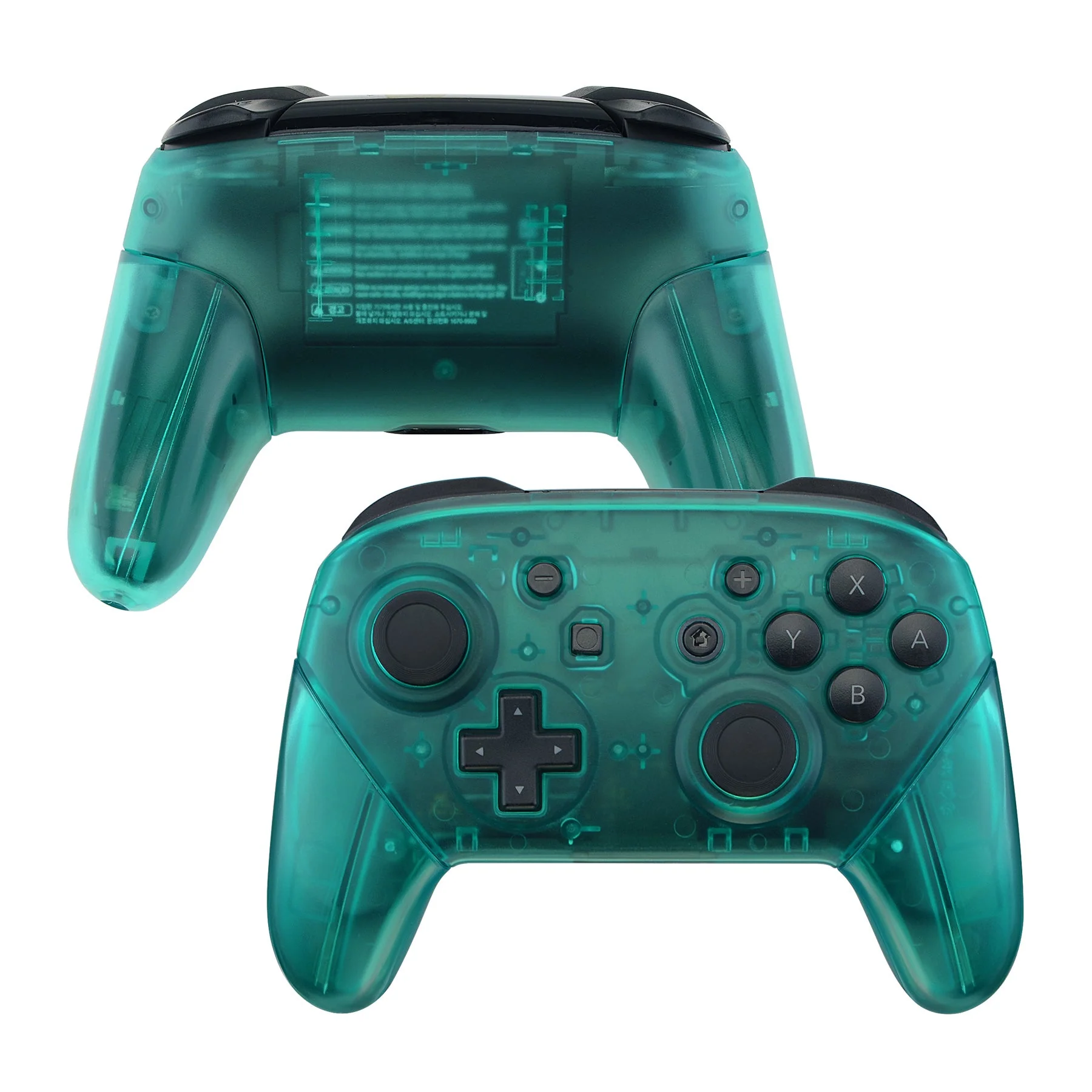 eXtremeRate Replacement Full Set Shell Faceplate Backplate Handles for Nintendo Switch Pro - Emerald Green