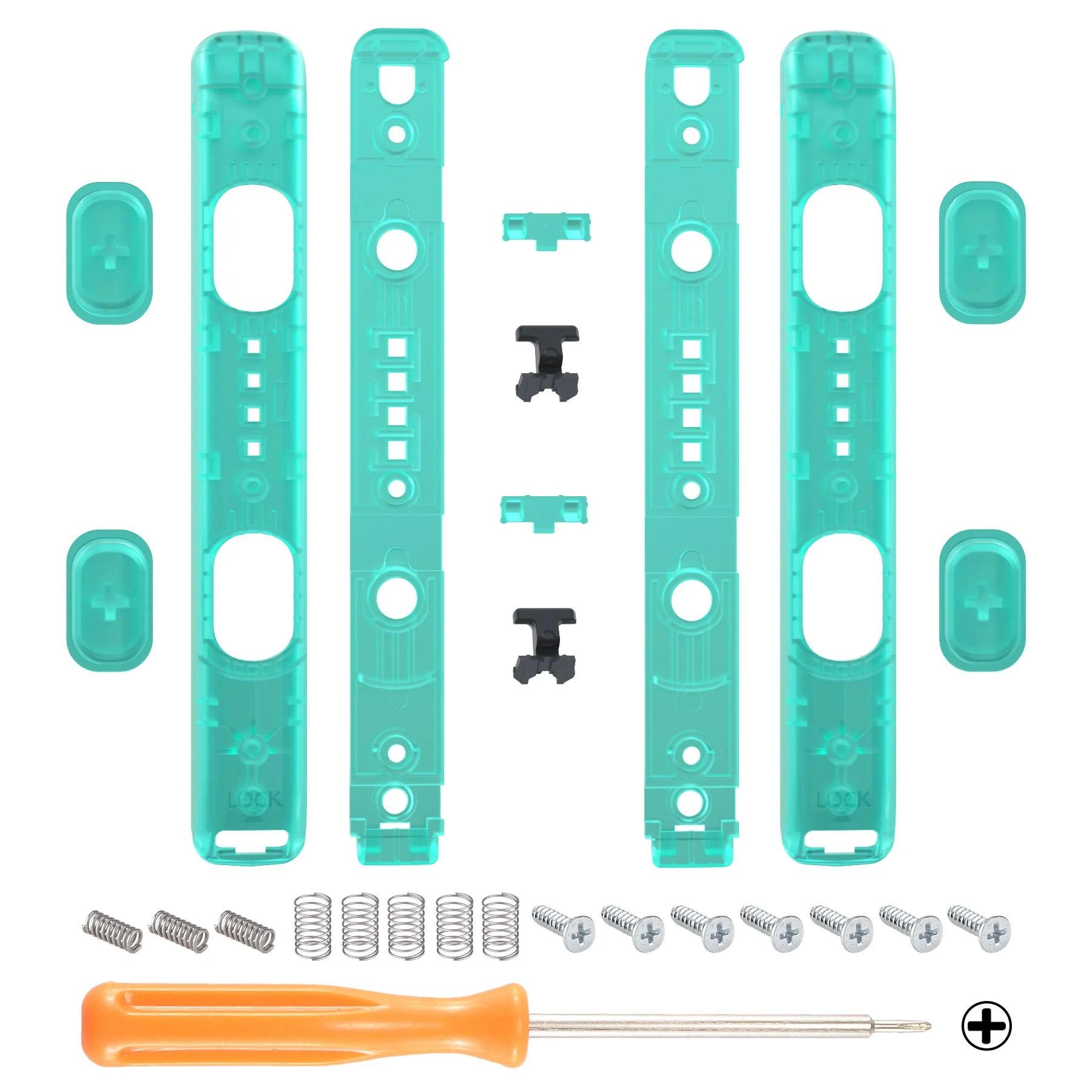 eXtremeRate 2 Pack Custom Replacement shell for Joycon Strap of NS Switch - Emerald Green - Image 2