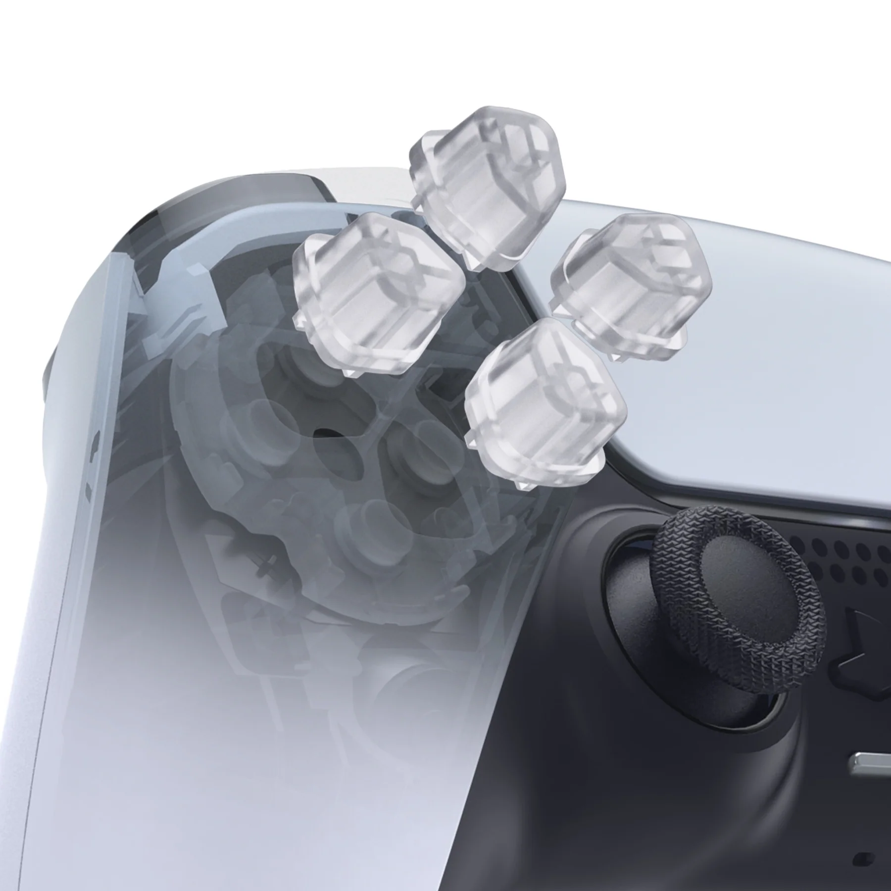 eXtremeRate Ergonomic Split Dpad Buttons (SDP Buttons) for PS5 & PS5 Edge & PS4 All Model Controller - Clear