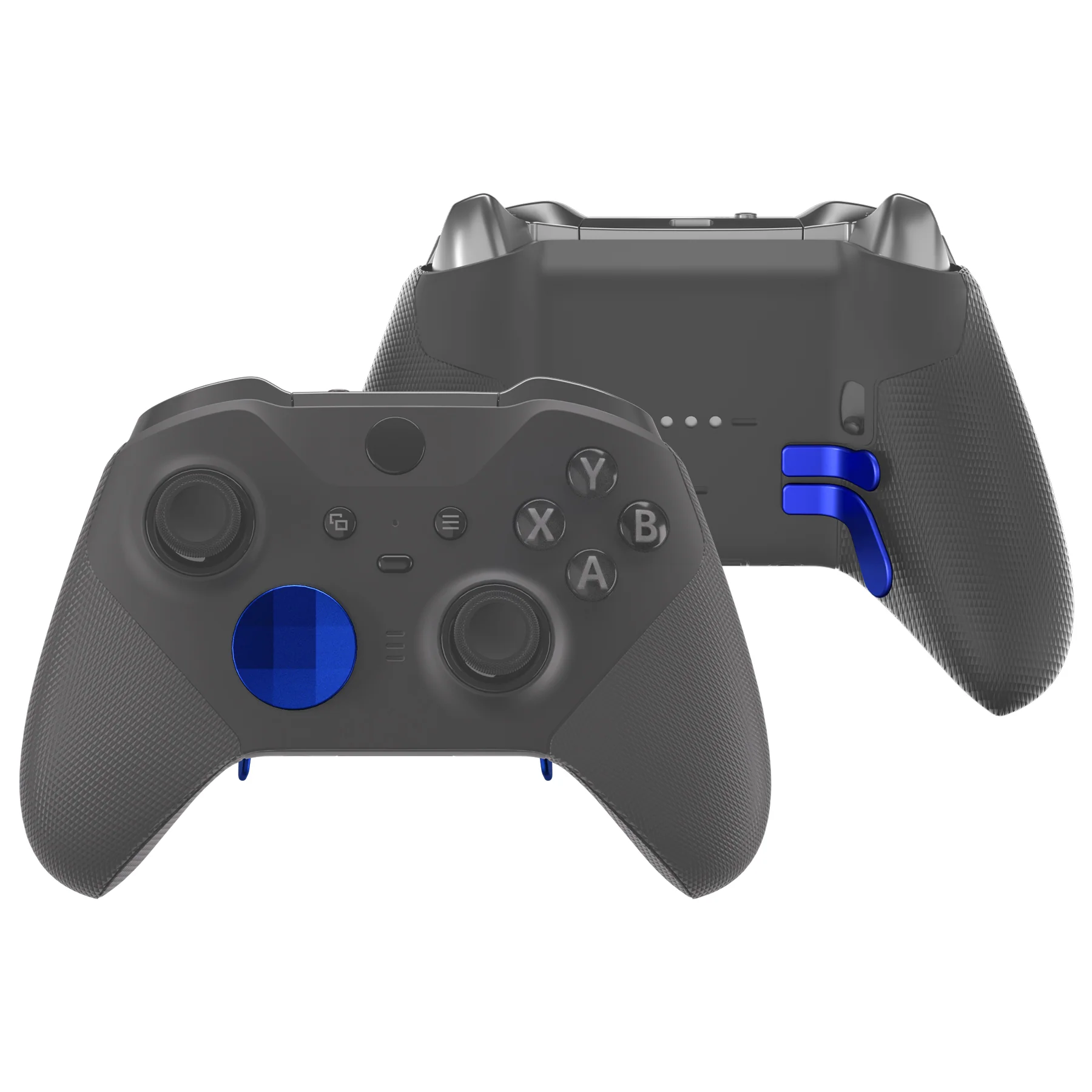 eXtremeRate 6 in 1 Replacement Metallic Magnetic Stainless Steel Back Paddles and D-Pads Kits for Xbox One Elite & Xbox Elite Series 2 & Elite 2 Core Controller - Blue