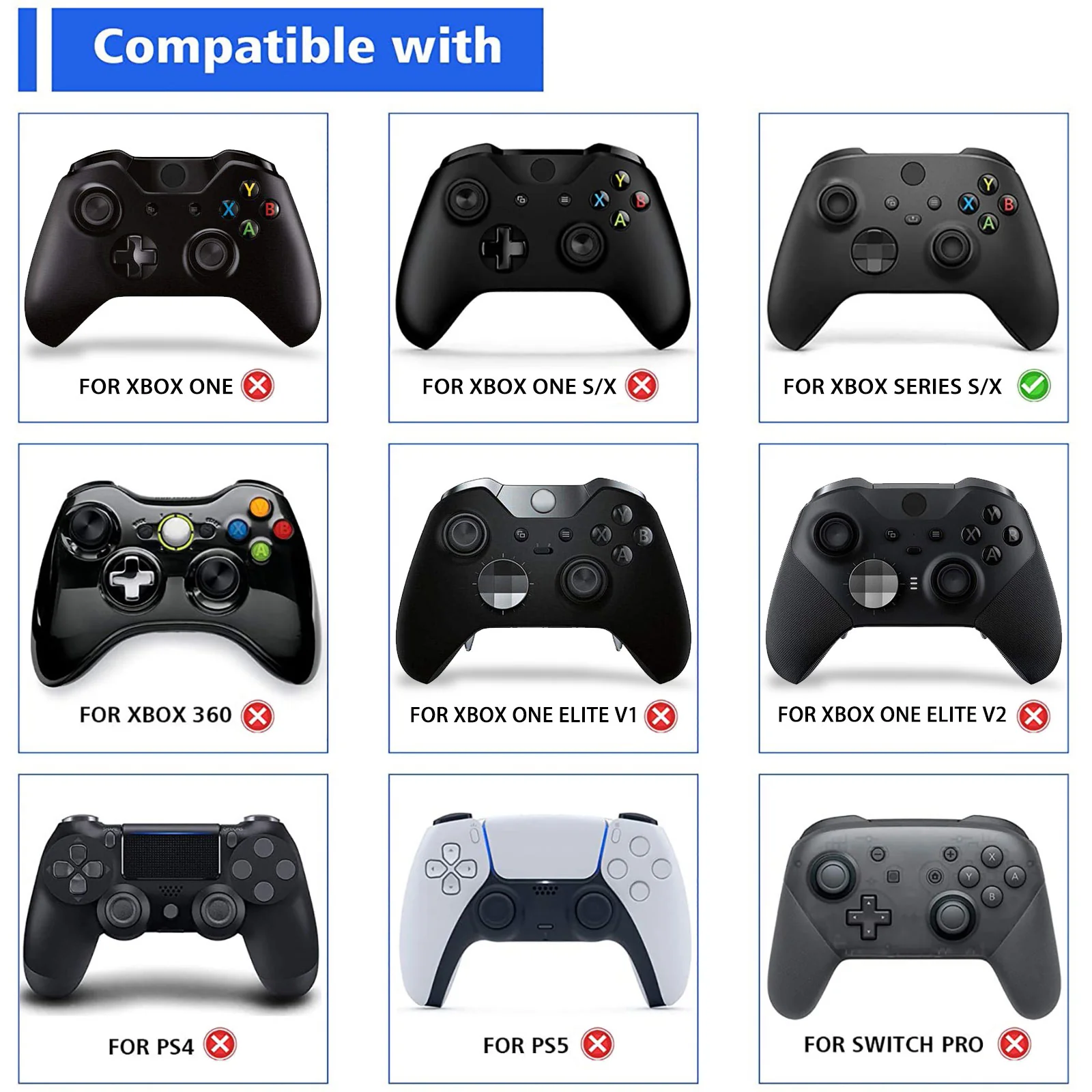 eXtremeRate 9 in 1 Custom Gold Metal Buttons for Xbox Series X/S Controller & Xbox Core Controller - Silver - Image 3
