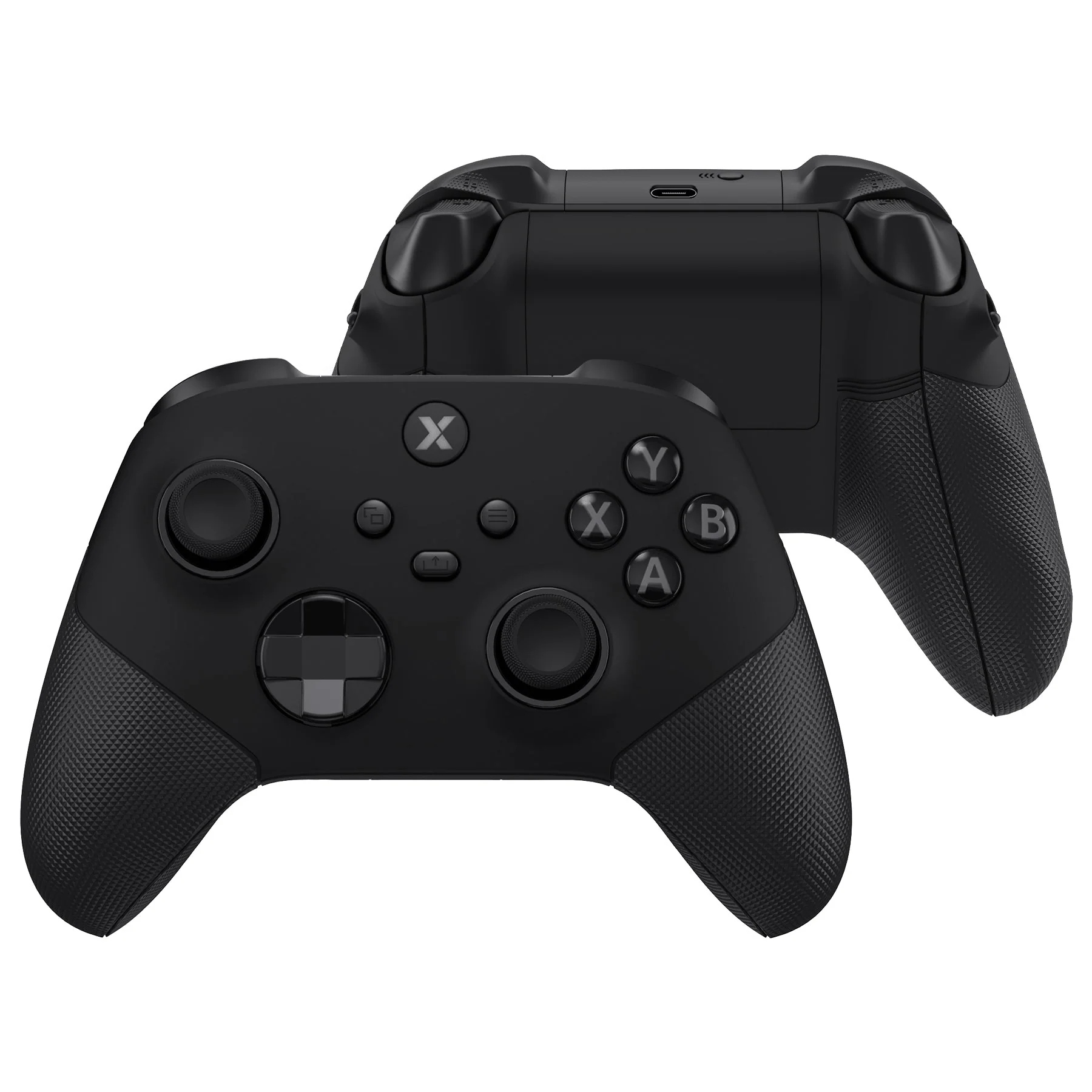 eXtremeRate ASR Version Performance Redesigned Full Set Shell Buttons with Ergonomic Trigger Stop Rubberized Grip for Xbox Series X/S Controller & Xbox Core Controller - Diamond Textured Black