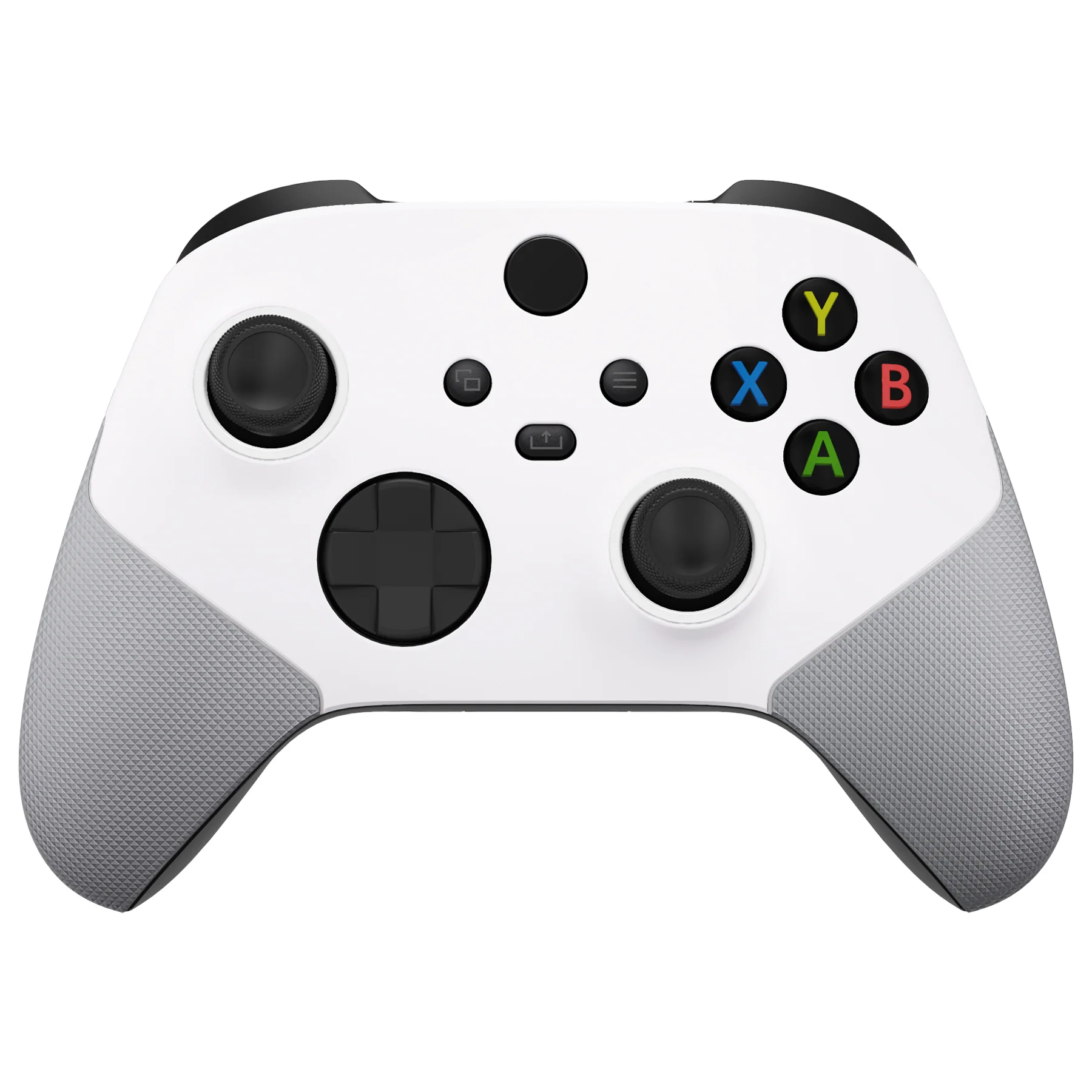 eXtremeRate ASR Version Performance Rubberized Grip Front Housing Shell with Accent Rings for Xbox Series X & S Controller - White & Gray - Image 2