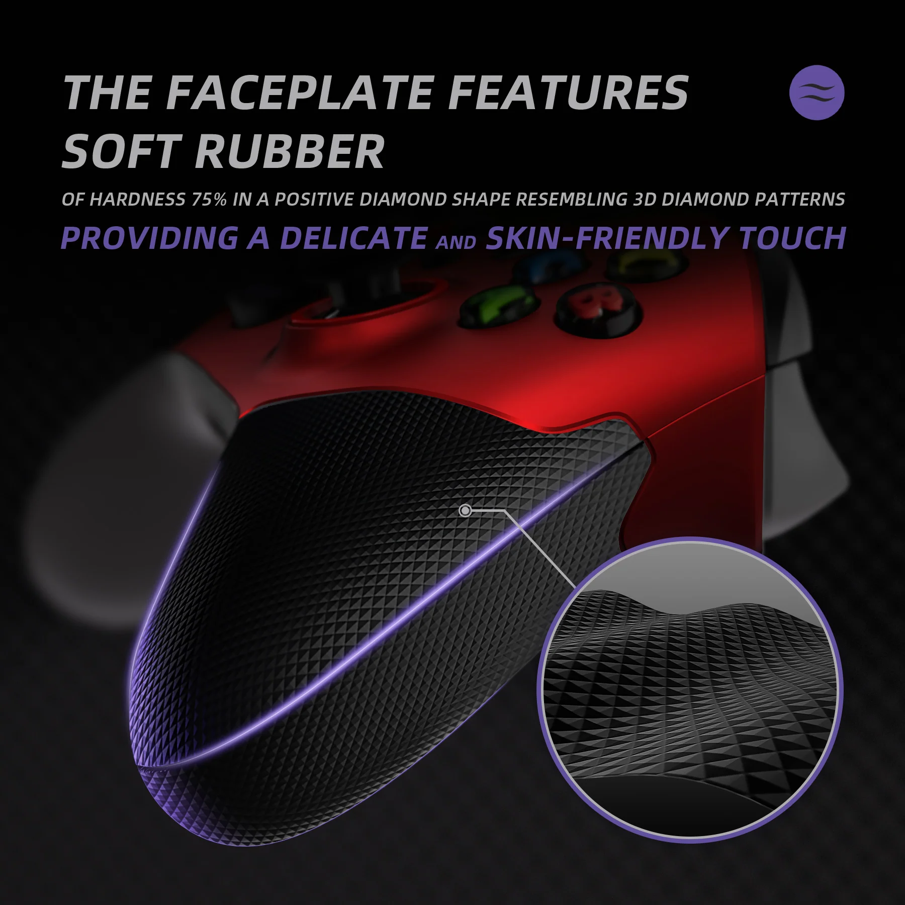 eXtremeRate ASR Version Performance Rubberized Side Rails Front Housing Shells with Accent Rings for Xbox Series X & S Controller - Scarlet Red & Black - Image 6