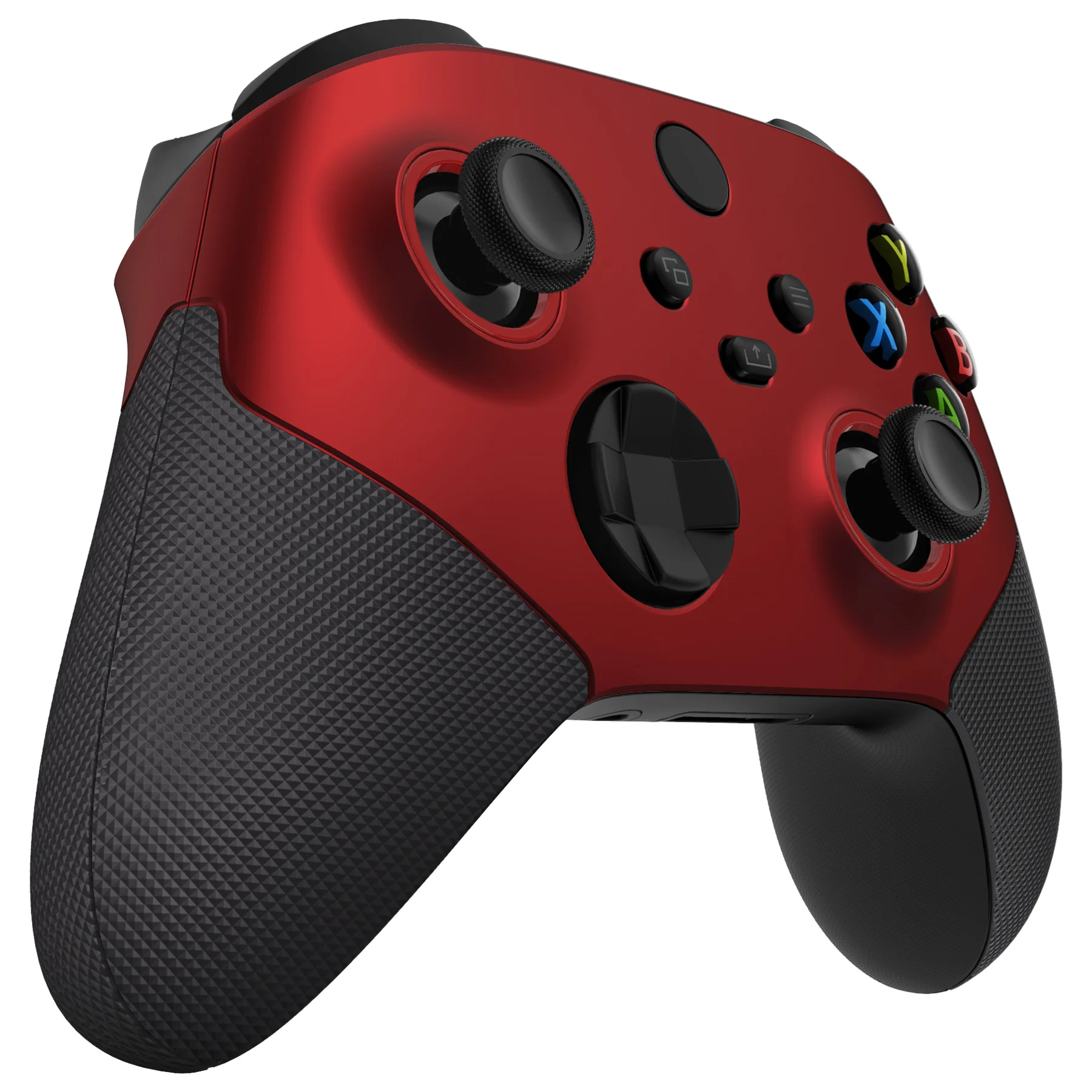 eXtremeRate ASR Version Performance Rubberized Side Rails Front Housing Shells with Accent Rings for Xbox Series X & S Controller - Scarlet Red & Black - Image 9