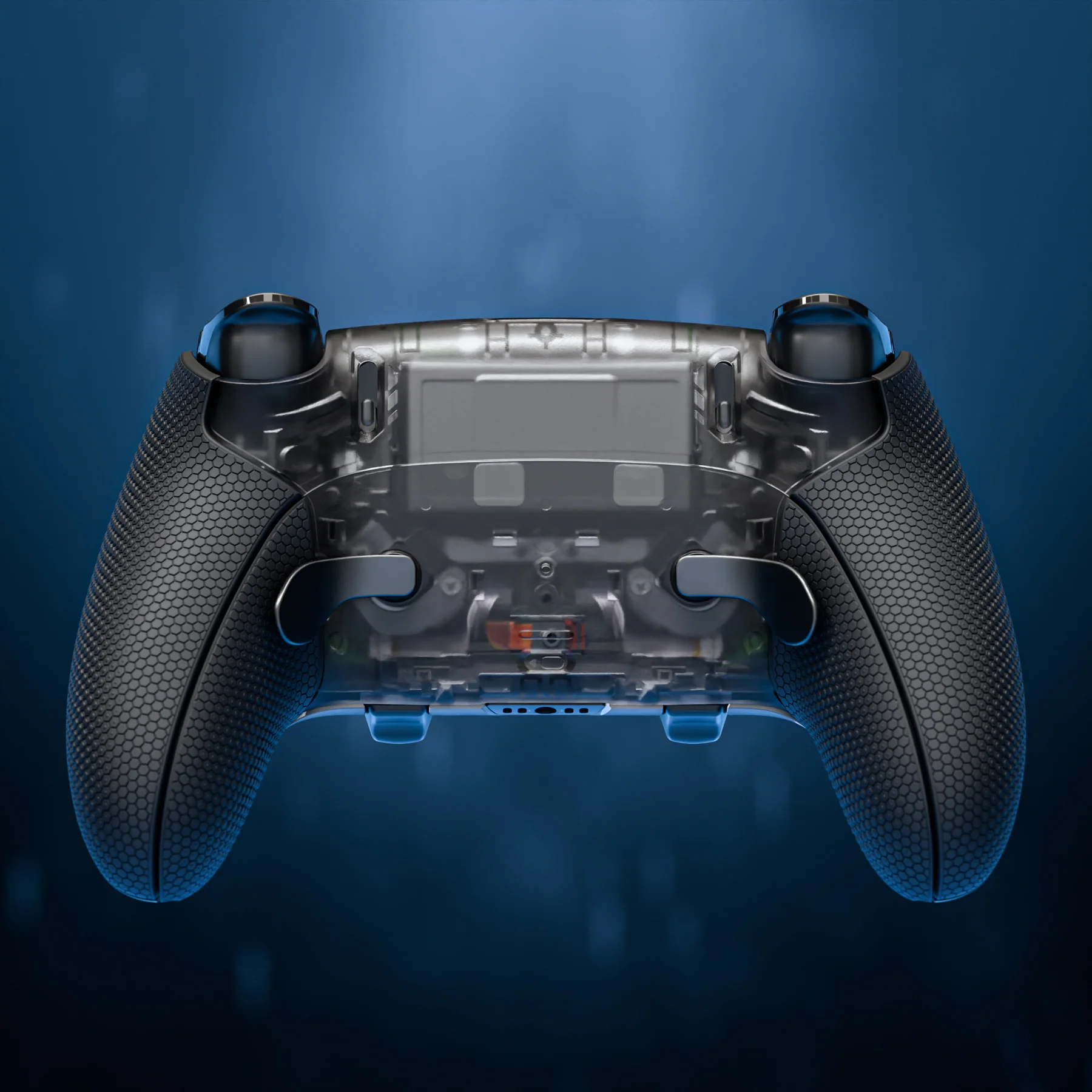 eXtremeRate Beyond-ARC Bottom Shell Kit with Rubberised Grip for PS5 Edge Controller - Clear & Black - Image 9