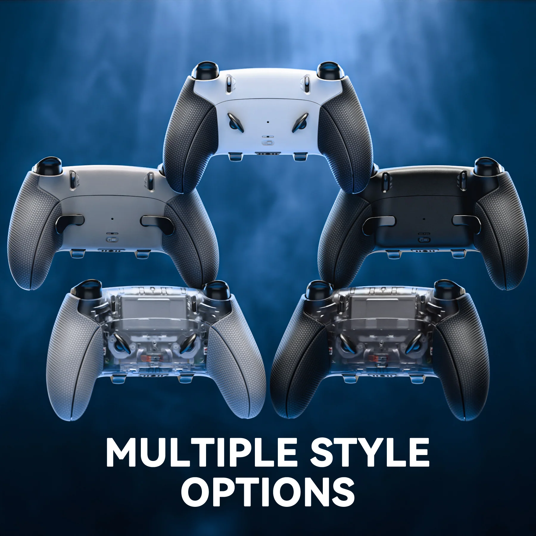 eXtremeRate Beyond-ARC Bottom Shell Kit with Rubberised Grip for PS5 Edge Controller - Clear & Gray - Image 12