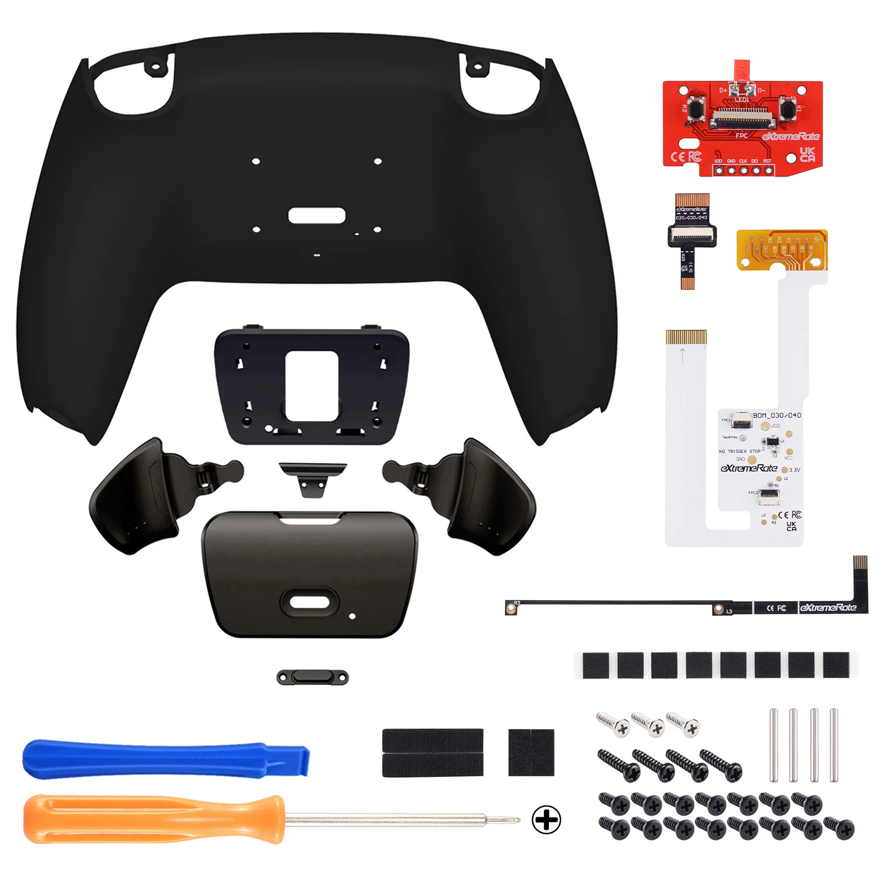 eXtremeRate Black Real Metal Buttons (RMB) Version RISE V3 Remap Kit for PS5 Controller BDM-030/040/050 - Black - Image 2