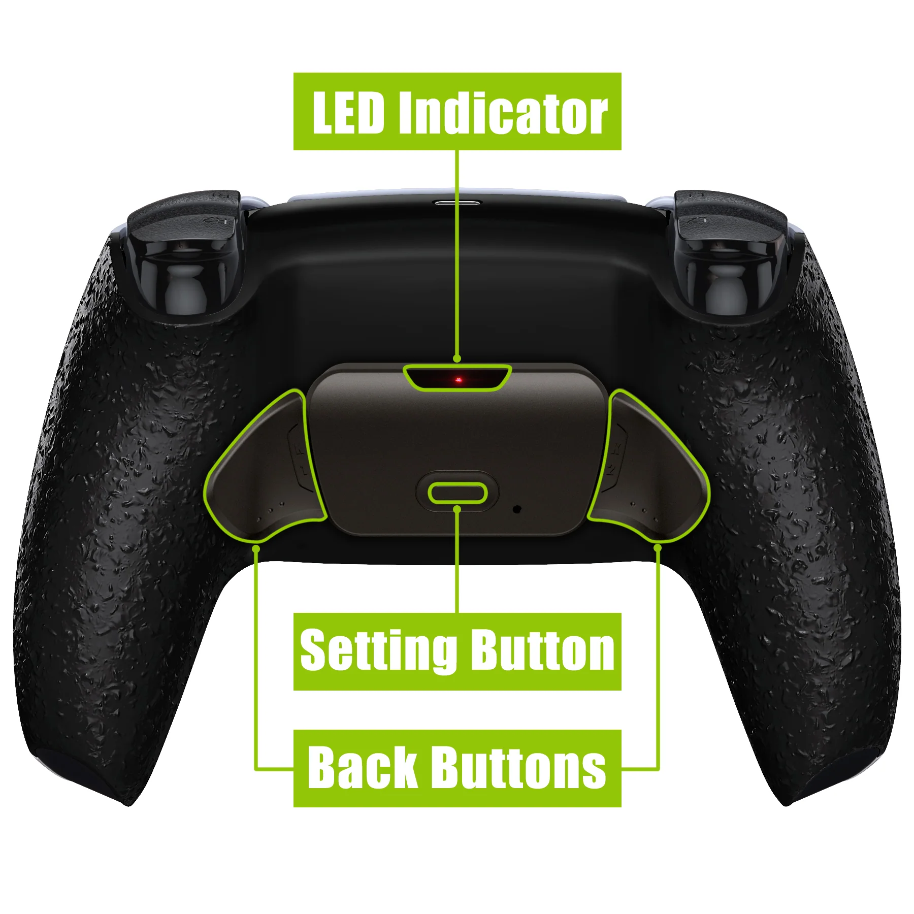 eXtremeRate Black Real Metal Buttons (RMB) Version RISE V3 Remap Kit for PS5 Controller BDM-030/040/050 - Textured Black - Image 4