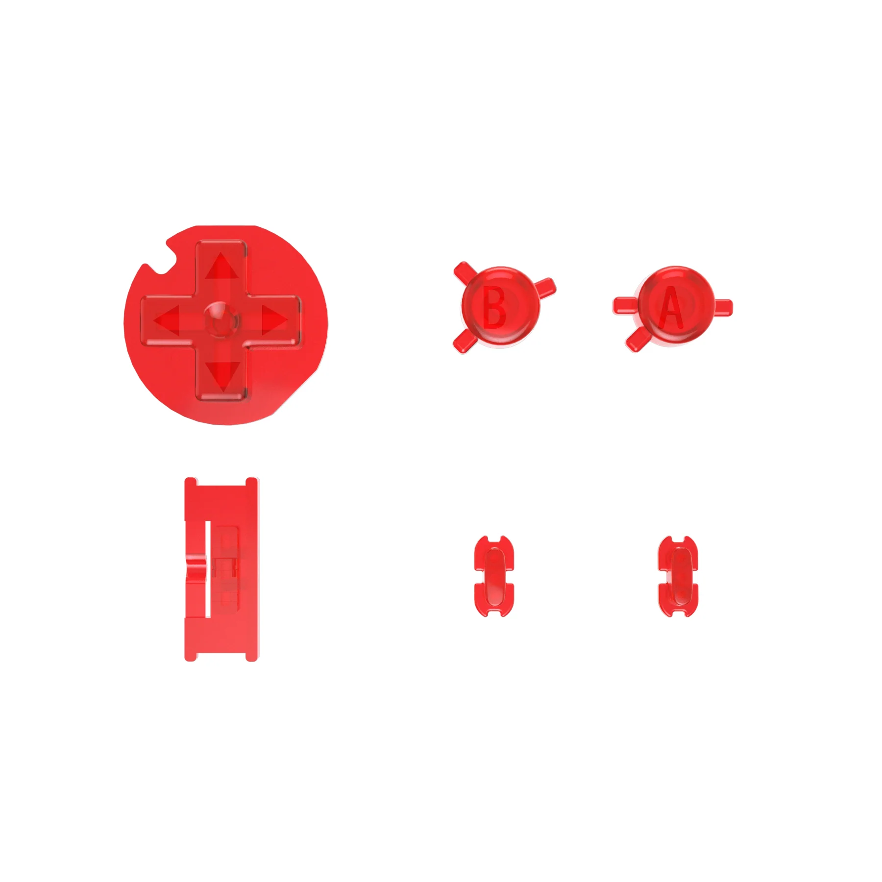 eXtremeRate Replacement Full Set Buttons for Gameboy Color GBC - Clear Red - Image 2