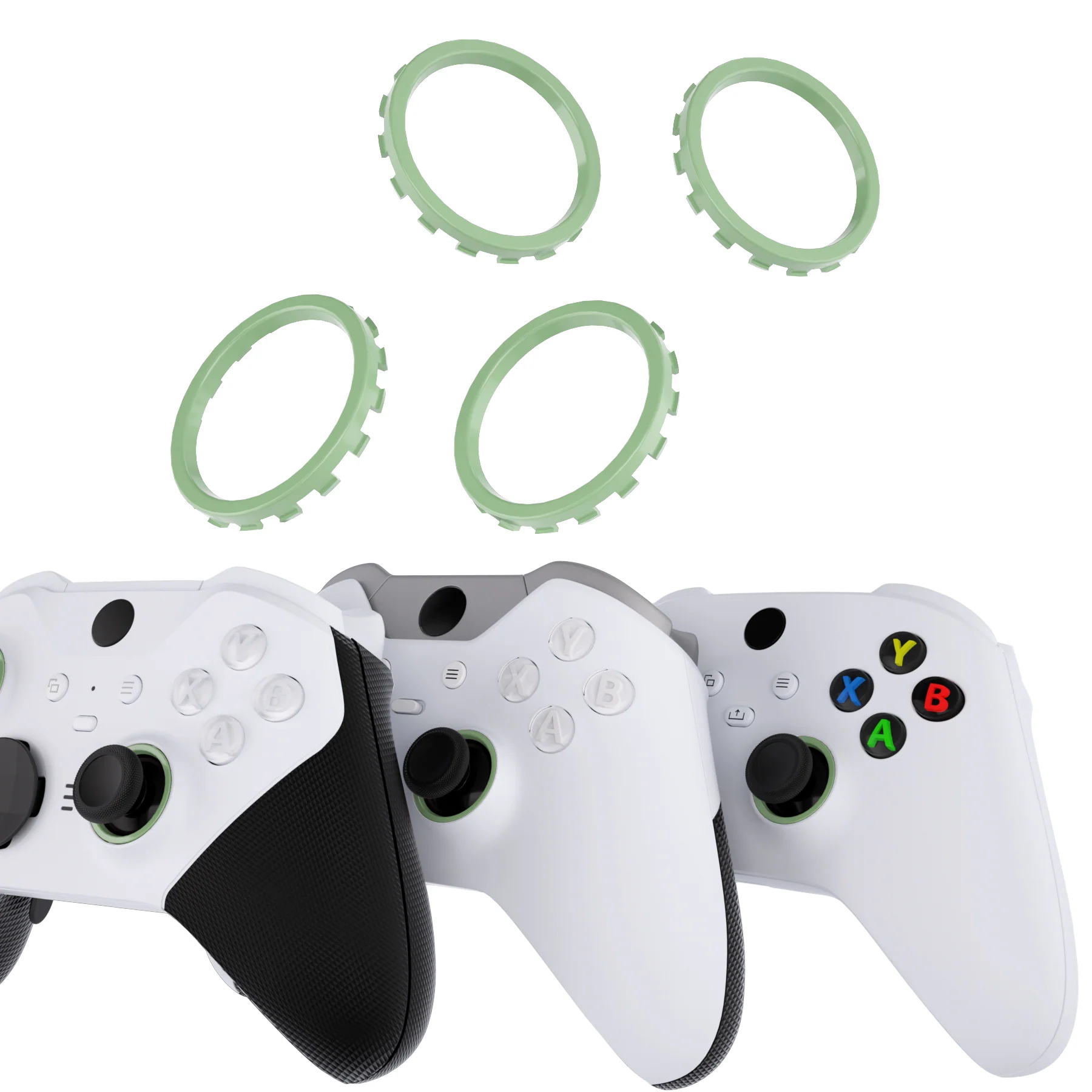 eXtremeRate Custom Accent Rings for Xbox Elite Series 2 Core & for Elite Series 2 & for Xbox One Elite Controller, Compatible with eXtremeRate ASR Version Shell for Xbox Series X/S Controller - Matcha Green