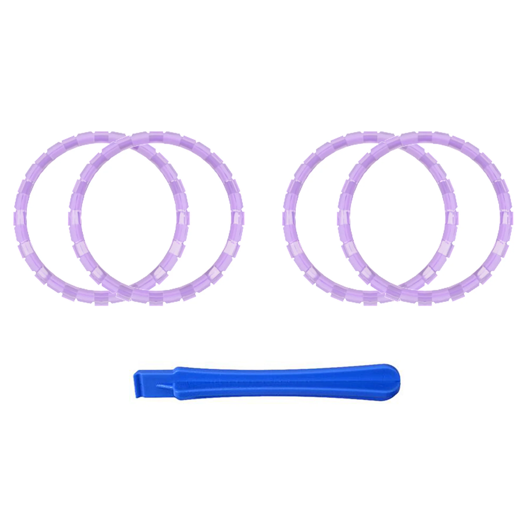 eXtremeRate Custom Replacement Accent Rings for PS5 Controller - Clear Atomic Purple
