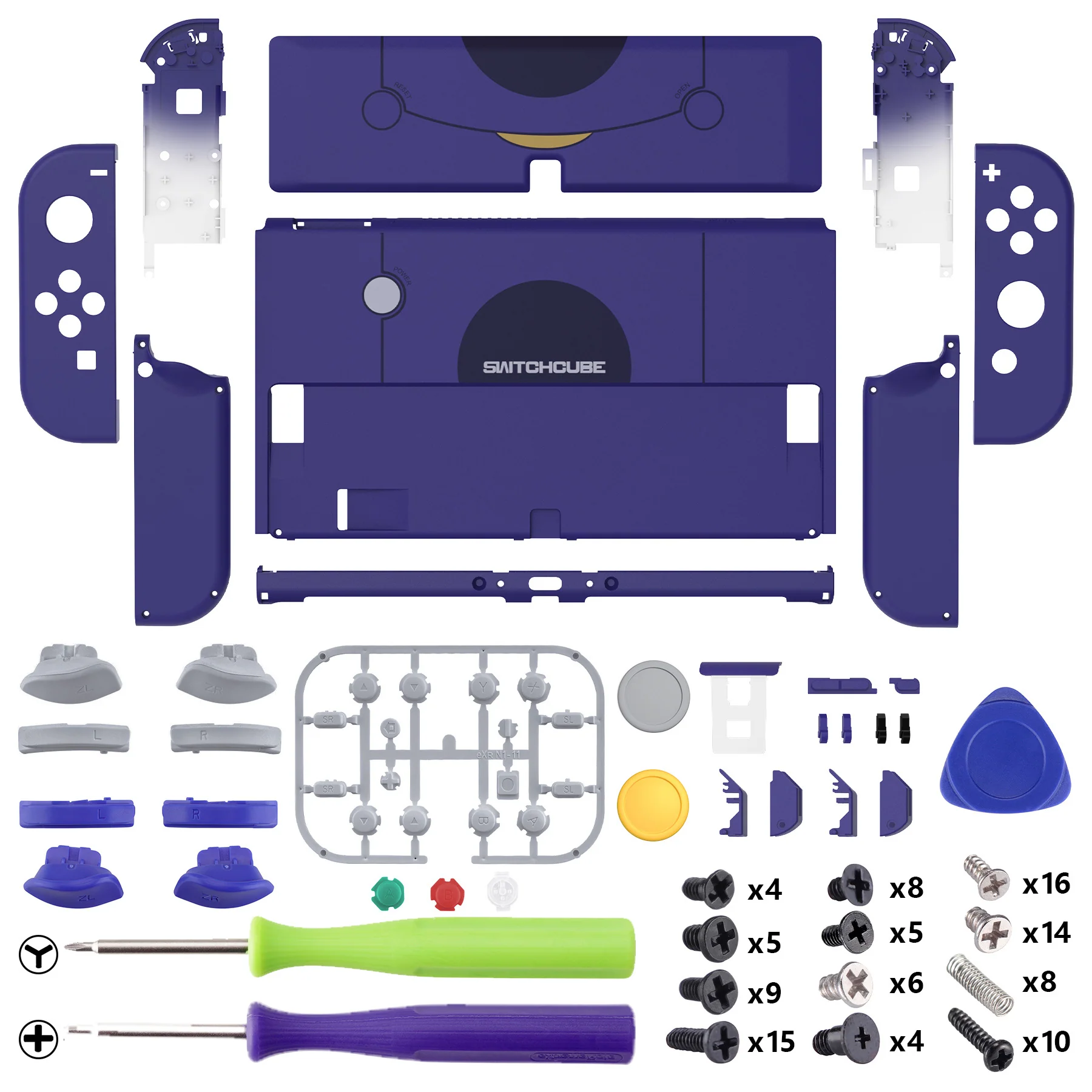 eXtremeRate Custom Replacement Full Set Shell with Buttons for Nintendo Switch OLED - Classic SwitchCube Style - Image 2