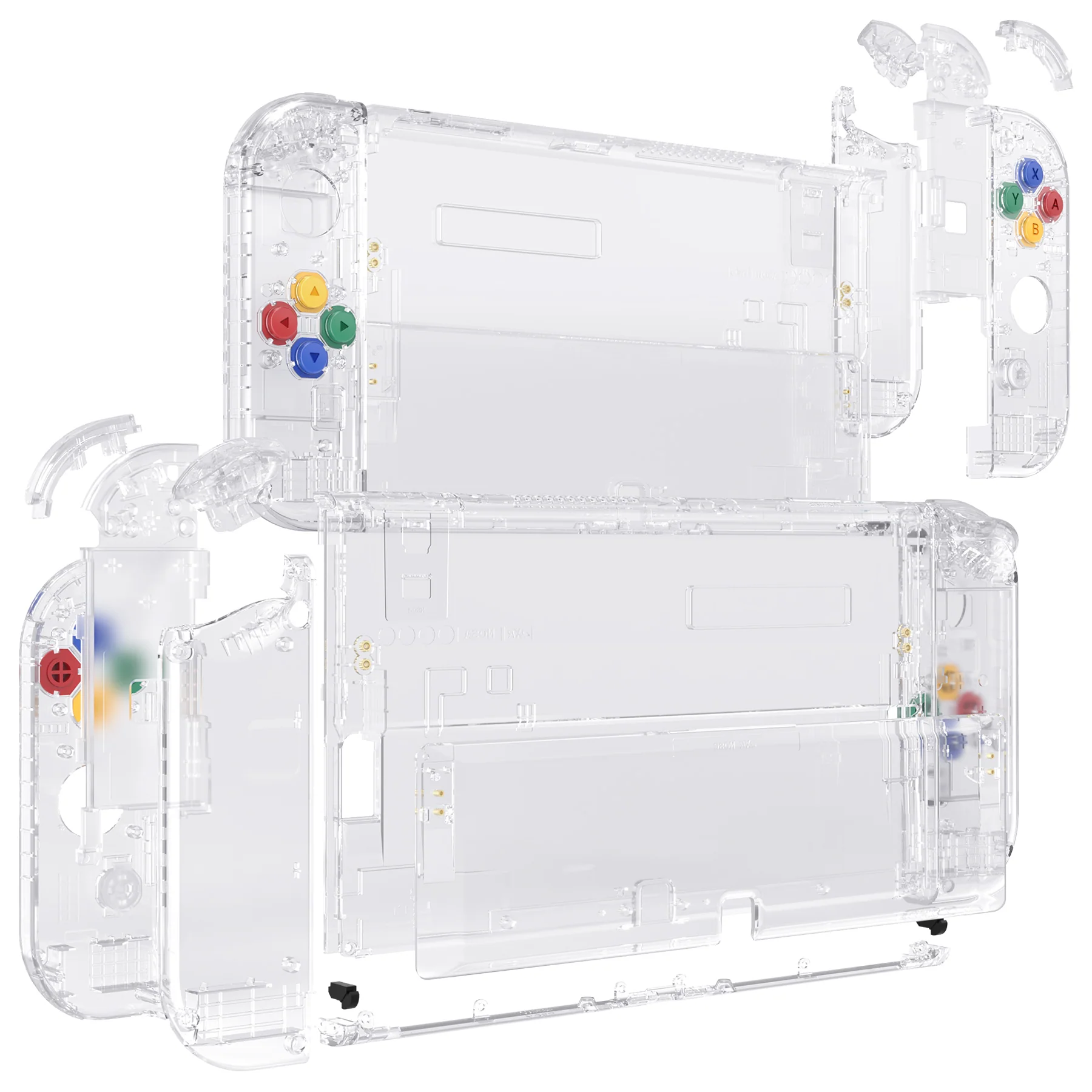 eXtremeRate Custom Replacement Full Set Shell with Buttons for Nintendo Switch OLED - Crystal Clear - Image 10