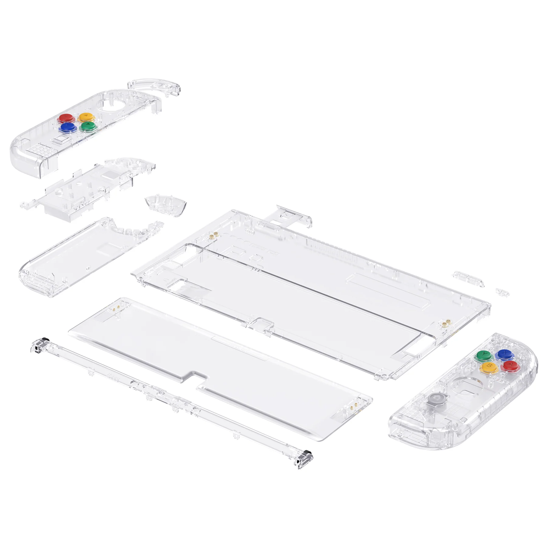 eXtremeRate Custom Replacement Full Set Shell with Buttons for Nintendo Switch OLED - Crystal Clear - Image 11
