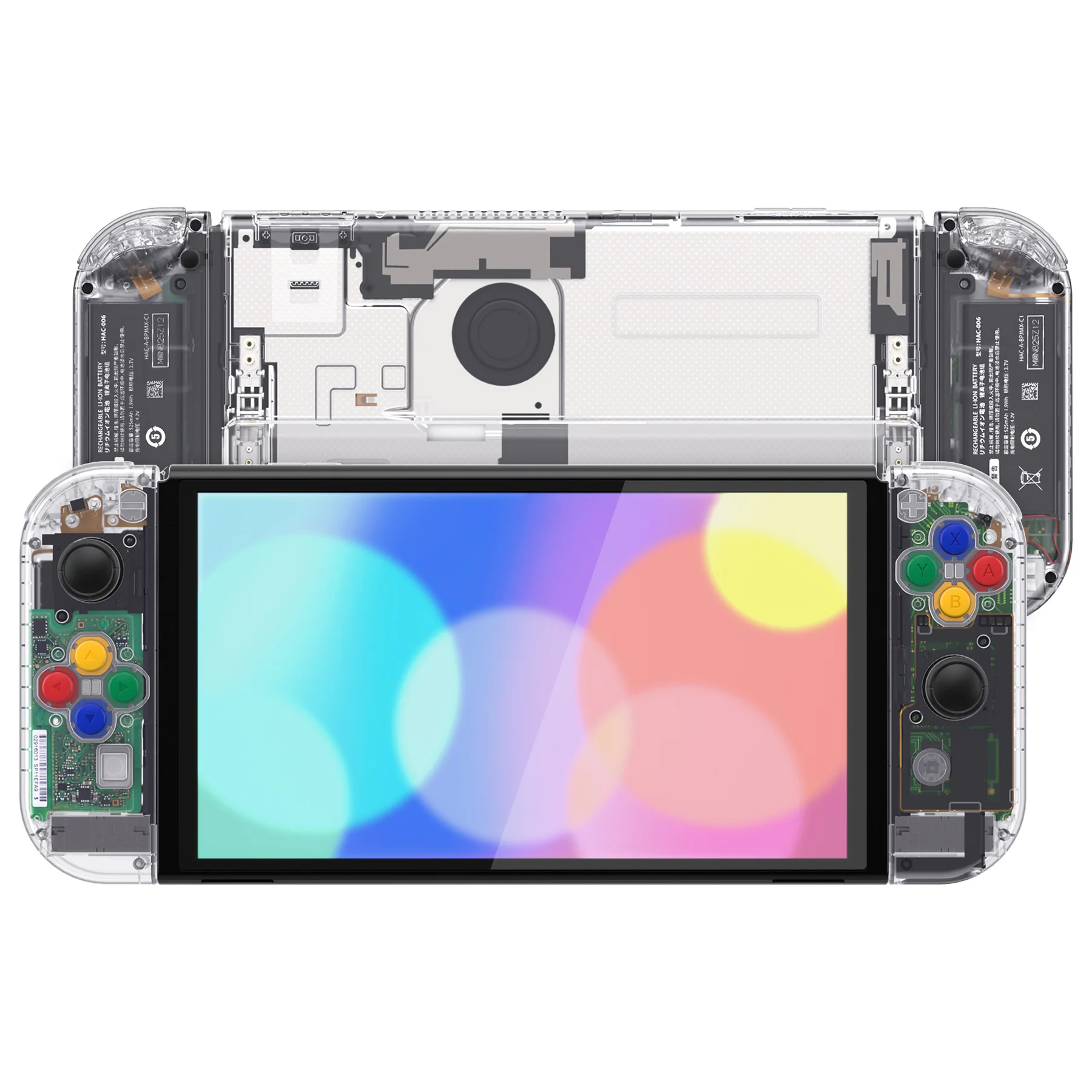 eXtremeRate Custom Replacement Full Set Shell with Buttons for Nintendo Switch OLED - Crystal Clear - Image 4