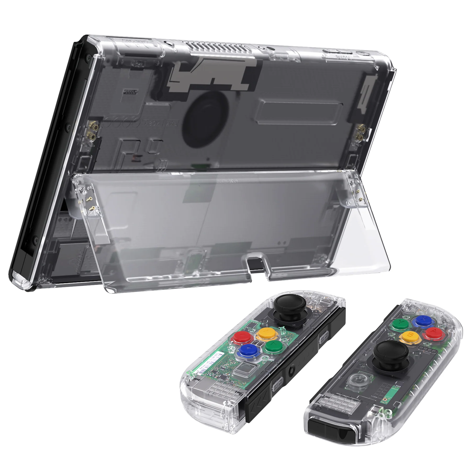 eXtremeRate Custom Replacement Full Set Shell with Buttons for Nintendo Switch OLED - Crystal Clear - Image 7