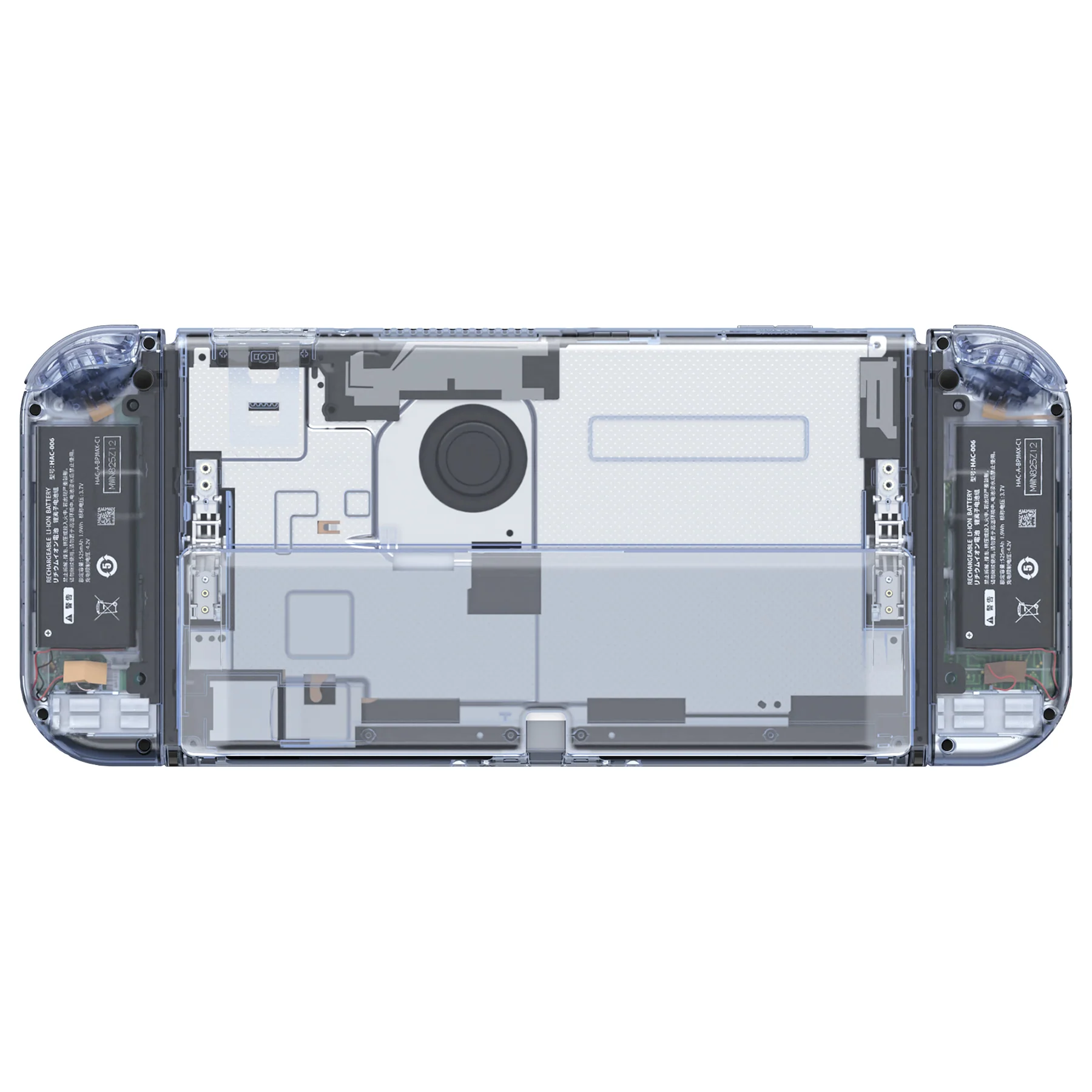 eXtremeRate Custom Replacement Full Set Shell with Buttons for Nintendo Switch OLED - Crystal Clear Glacier Blue - Image 8