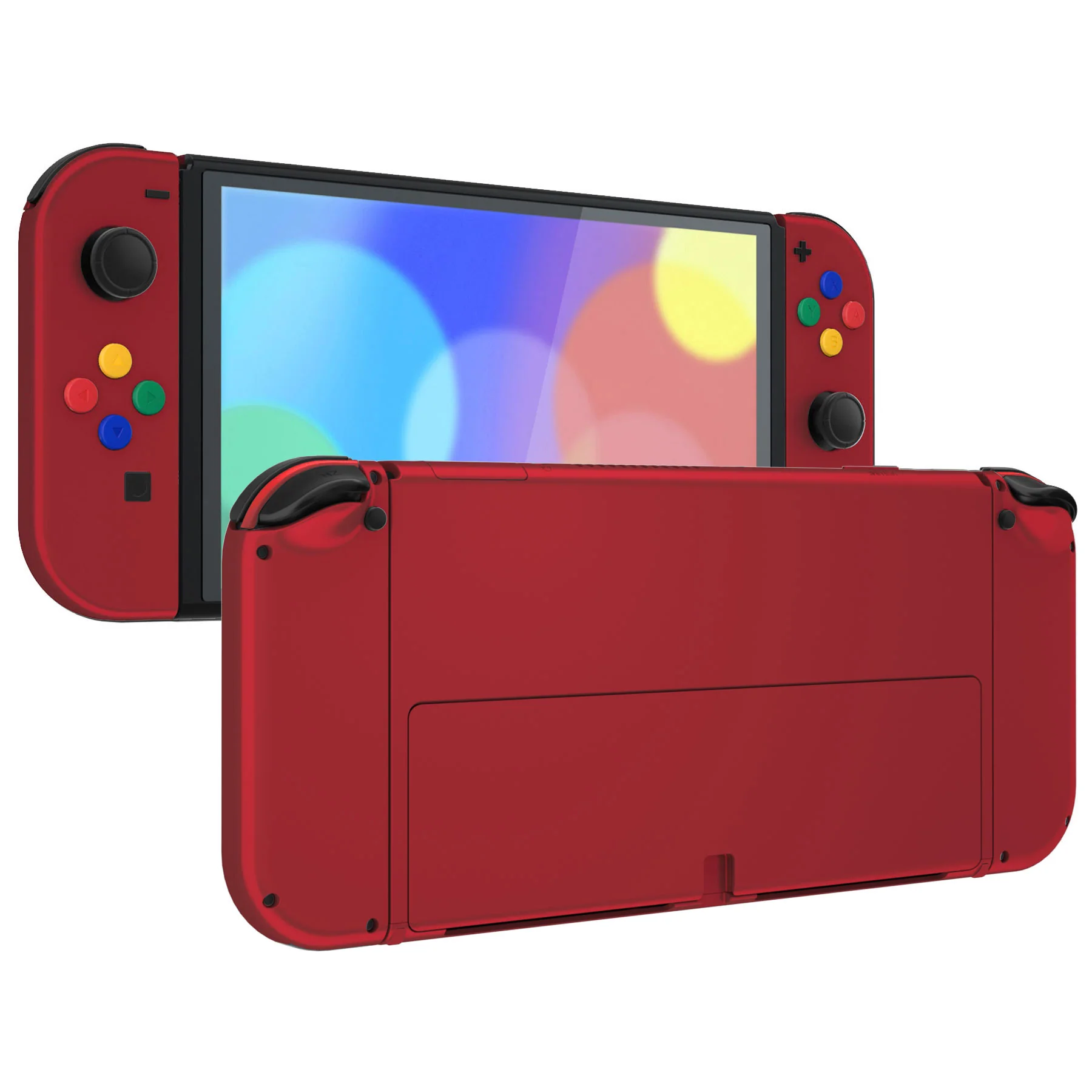 eXtremeRate Custom Replacement Full Set Shell with Buttons for Nintendo Switch OLED - Scarlet Red