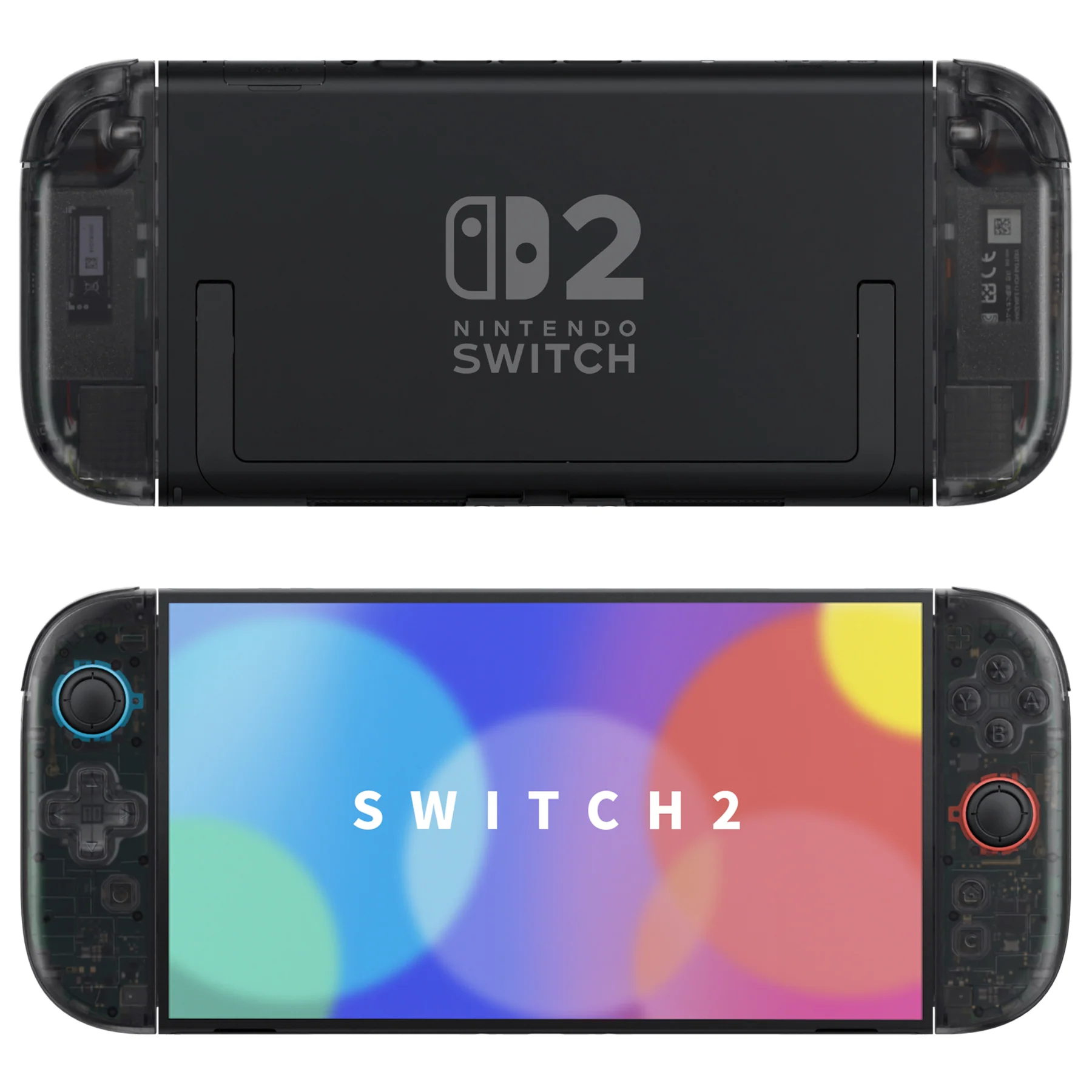 eXtremeRate D-Pad Version Replacement Full Set Shell Case with Buttons for Joycon 2 of Nintendo Switch 2 - Deluxe Version - Clear Slate Black - Image 4