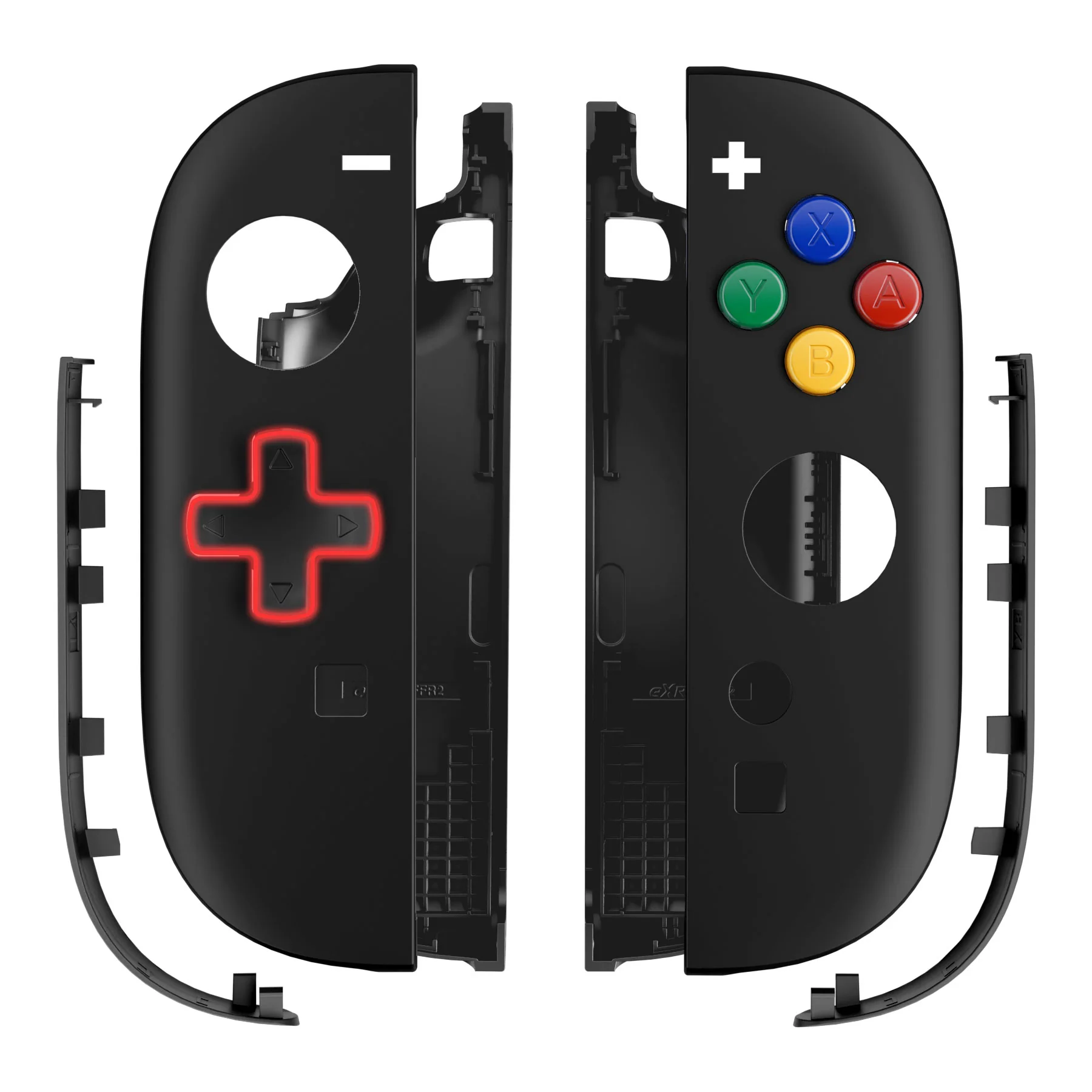 eXtremeRate D-Pad Version Replacement Full Set Shell Case with Buttons for Joycon 2 of Nintendo Switch 2 - Essence Version - Black