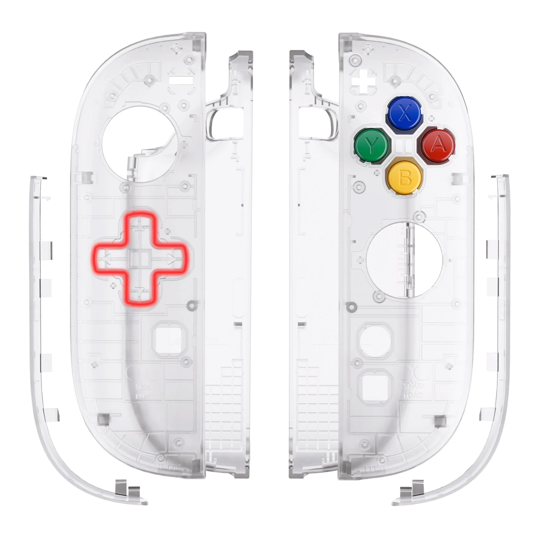 eXtremeRate D-Pad Version Replacement Full Set Shell Case with Buttons for Joycon 2 of Nintendo Switch 2 - Essence Version - Clear