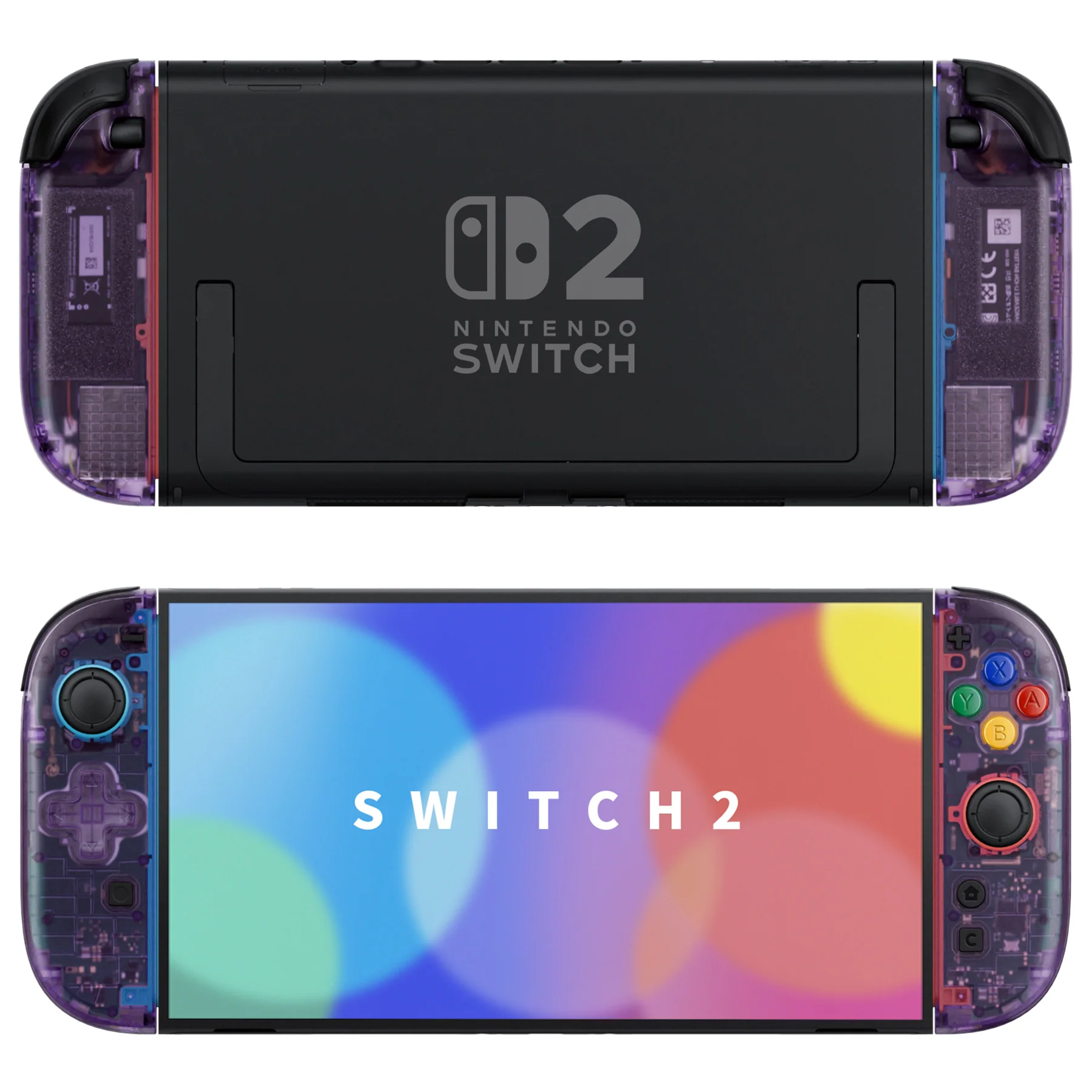 eXtremeRate D-Pad Version Replacement Full Set Shell Case with Buttons for Joycon 2 of Nintendo Switch 2 - Essence Version - Clear Atomic Purple - Image 4
