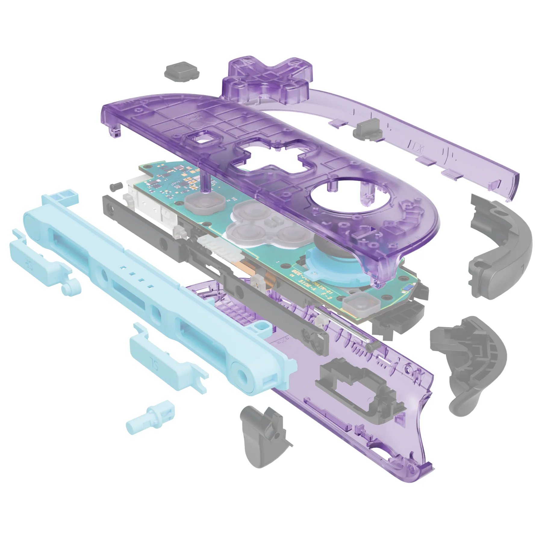 eXtremeRate D-Pad Version Replacement Full Set Shell Case with Buttons for Joycon 2 of Nintendo Switch 2 - Essence Version - Clear Atomic Purple - Image 6