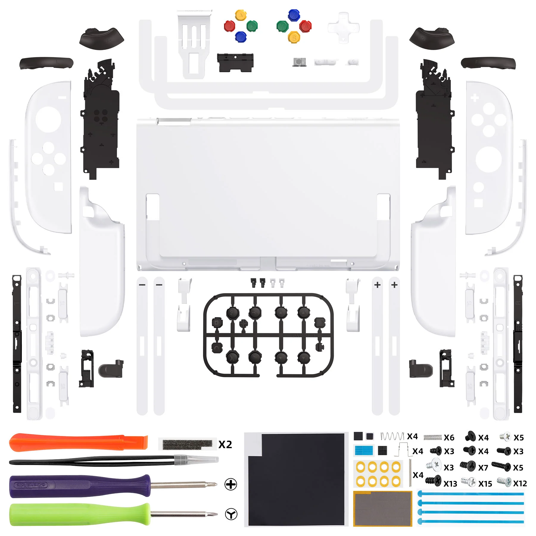 eXtremeRate D-Pad Version Replacement Full Set Shells with Buttons for Nintendo Switch 2 - Deluxe Version - White - Image 2