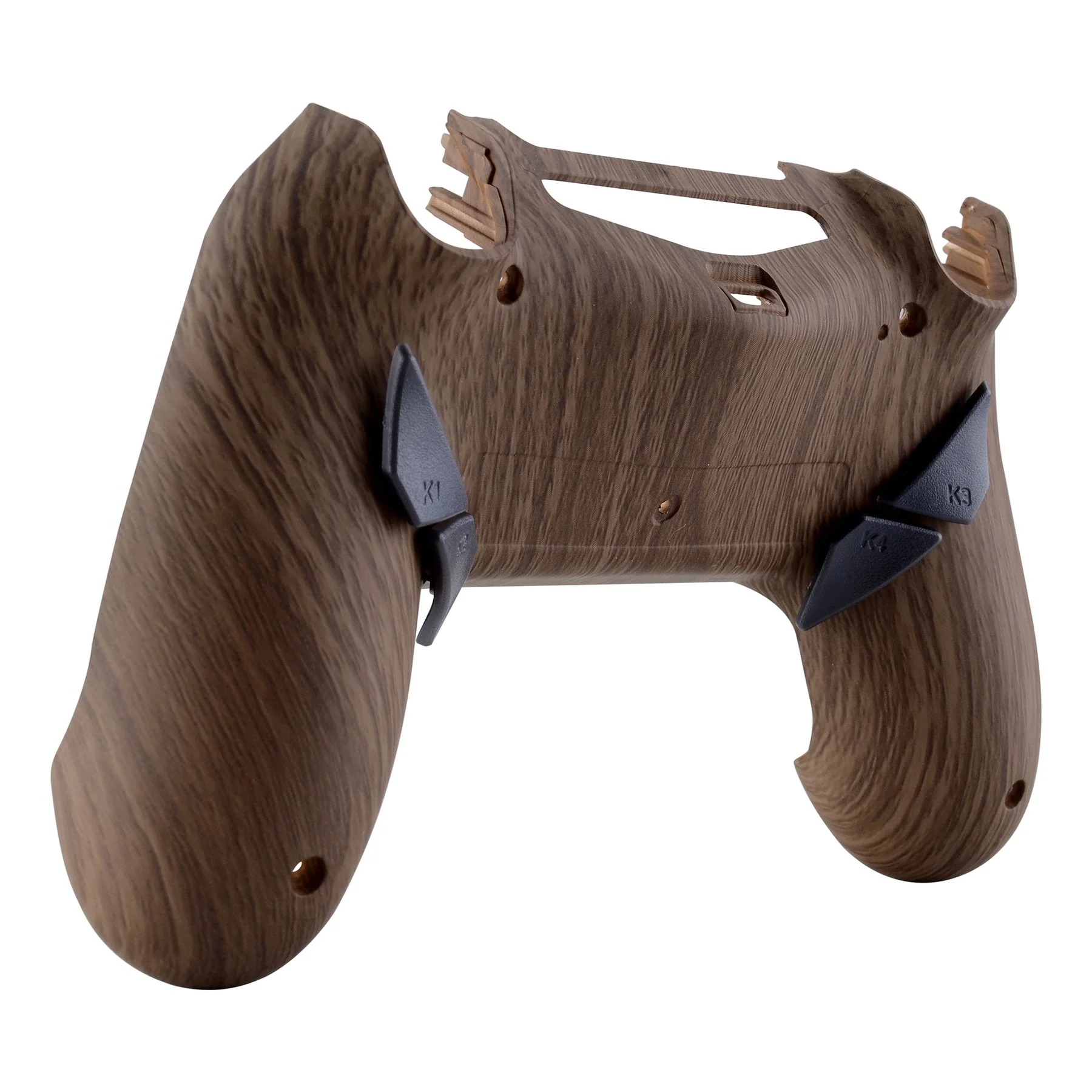 eXtremeRate Dawn Remappable Remap Kit with Redesigned Back Shell & 4 Back Buttons for PS4 Controller JDM 040/050/055 - Wood Grain Patterned - Image 8