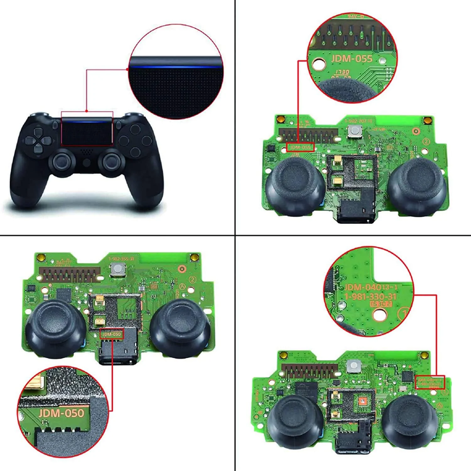 eXtremeRate Dawn Type-C Version Remap Kit for PS4 Slim Pro Controller JDM-040/050/055 - Textured Red - Image 3