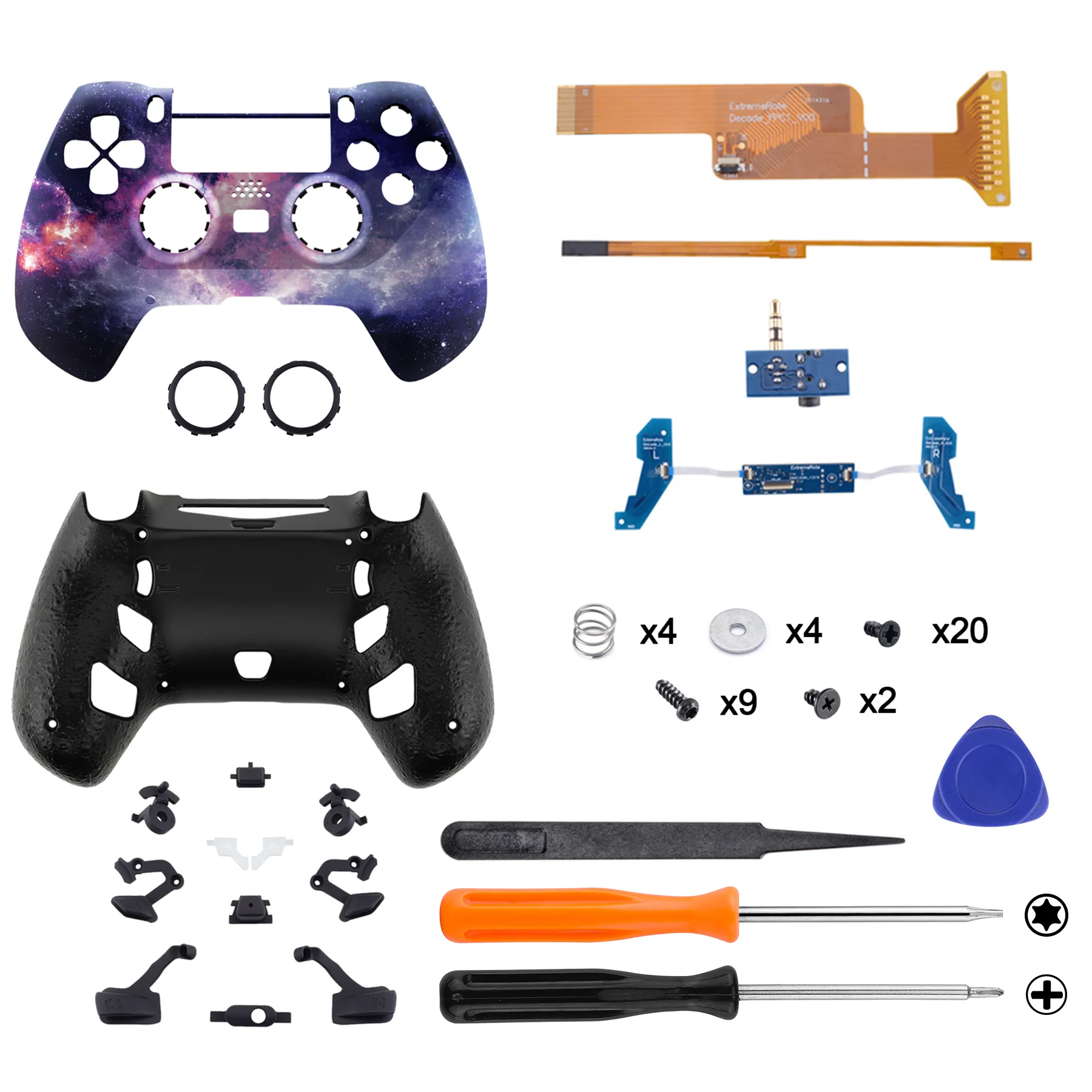 eXtremeRate DECADE Tournament Controller (DTC) Upgrade Kit for PS4 Controller JDM-040/050/055 - Nubula Galaxy - Image 2