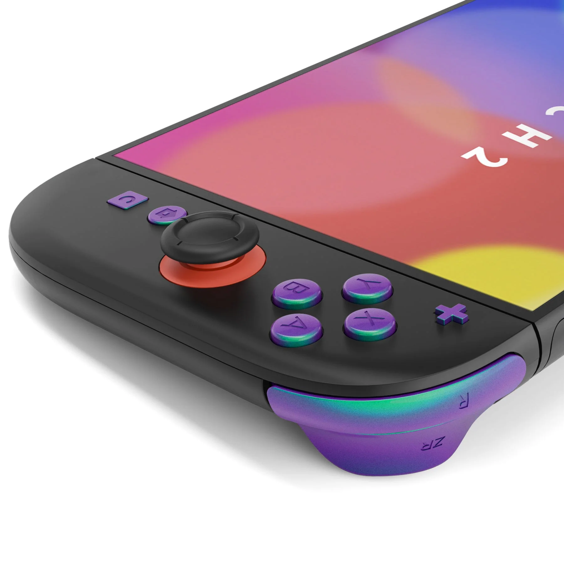 eXtremeRate DIY Replacement Full Set Buttons for Nintendo Switch 2 - Chameleon Green Purple - Image 6