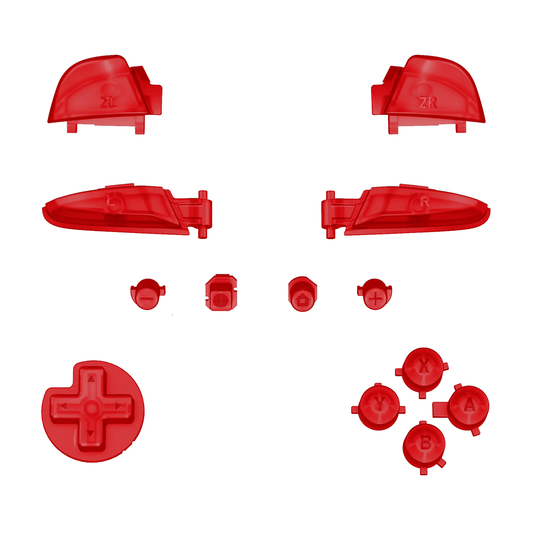 eXtremeRate DIY Replacement Full Set Buttons for Nintendo Switch Pro Controller - Clear Red - Image 2