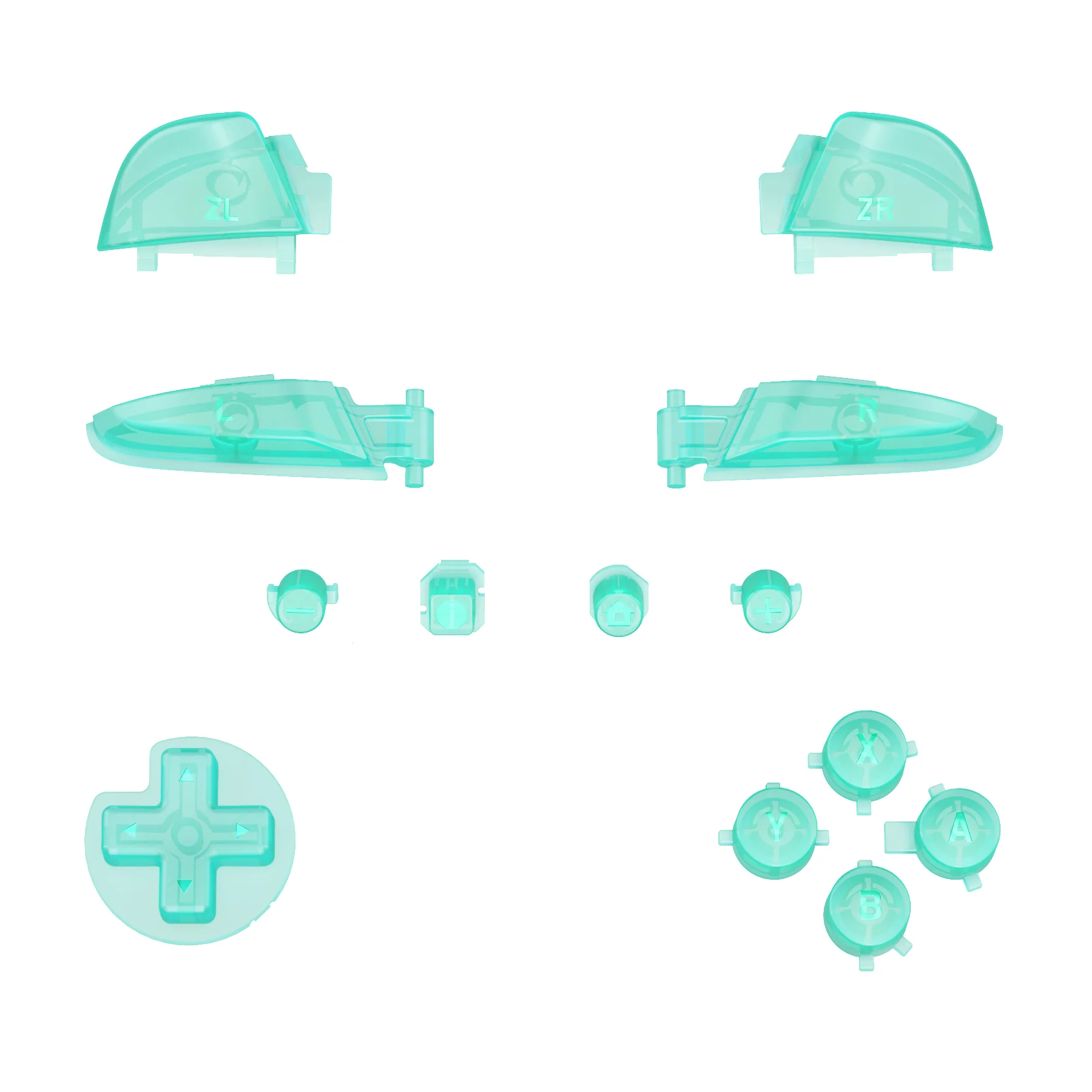 eXtremeRate DIY Replacement Full Set Buttons for Nintendo Switch Pro Controller - Emerald Green - Image 2