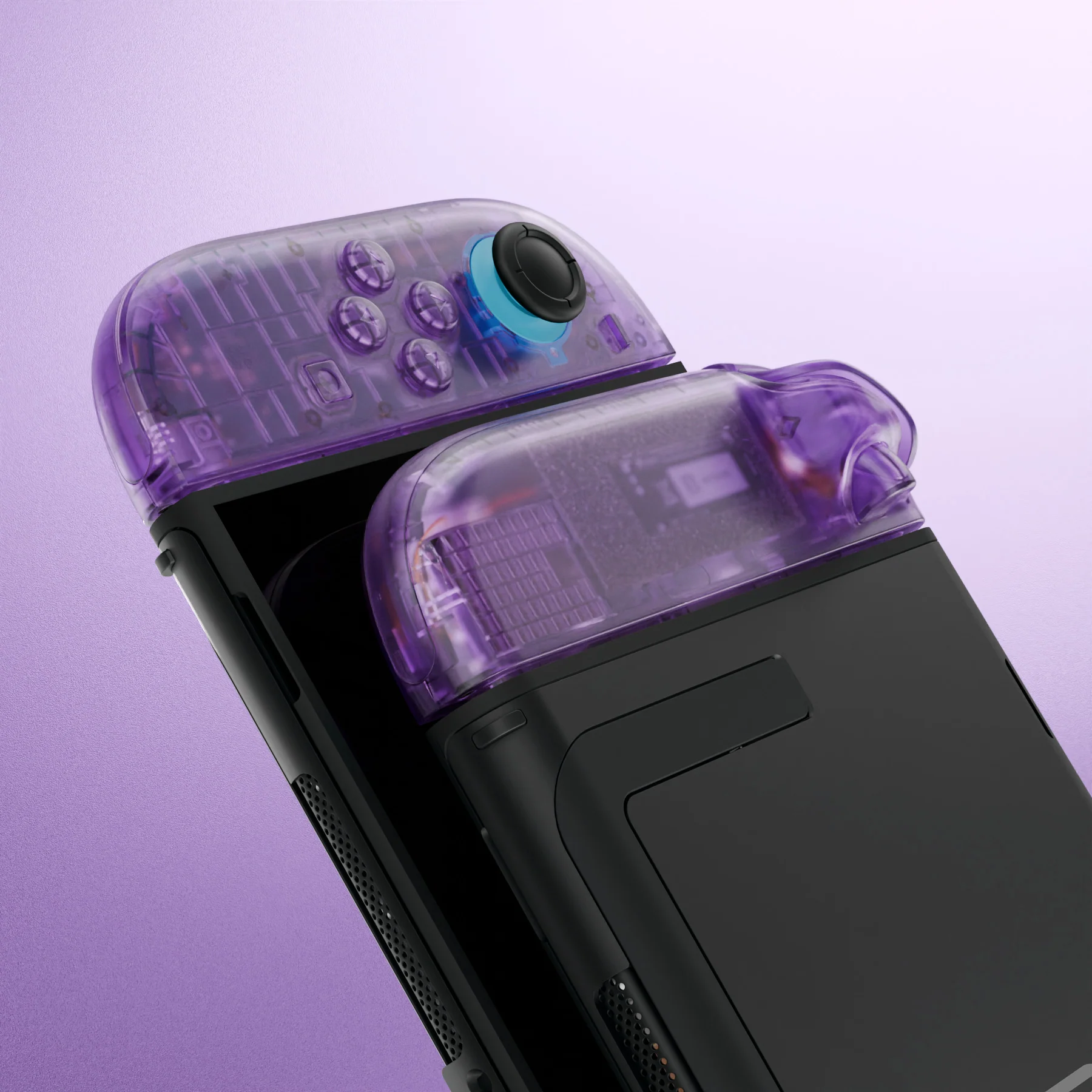 eXtremeRate DIY Replacement Full Set Shell Case with Buttons for Joycon 2 of Nintendo Switch 2 - Deluxe Version - Clear Atomic Purple - Image 10