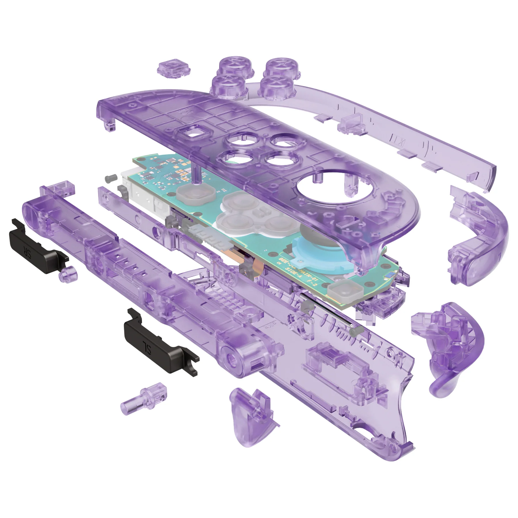 eXtremeRate DIY Replacement Full Set Shell Case with Buttons for Joycon 2 of Nintendo Switch 2 - Deluxe Version - Clear Atomic Purple - Image 6