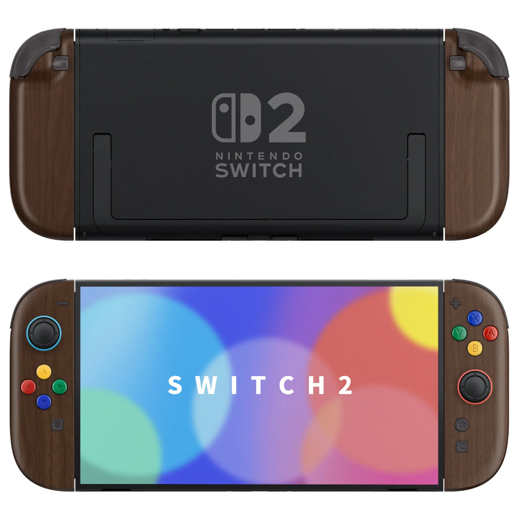 eXtremeRate DIY Replacement Full Set Shell Case with Buttons for Joycon 2 of Nintendo Switch 2 - Deluxe Version - Wood Grain - Image 3