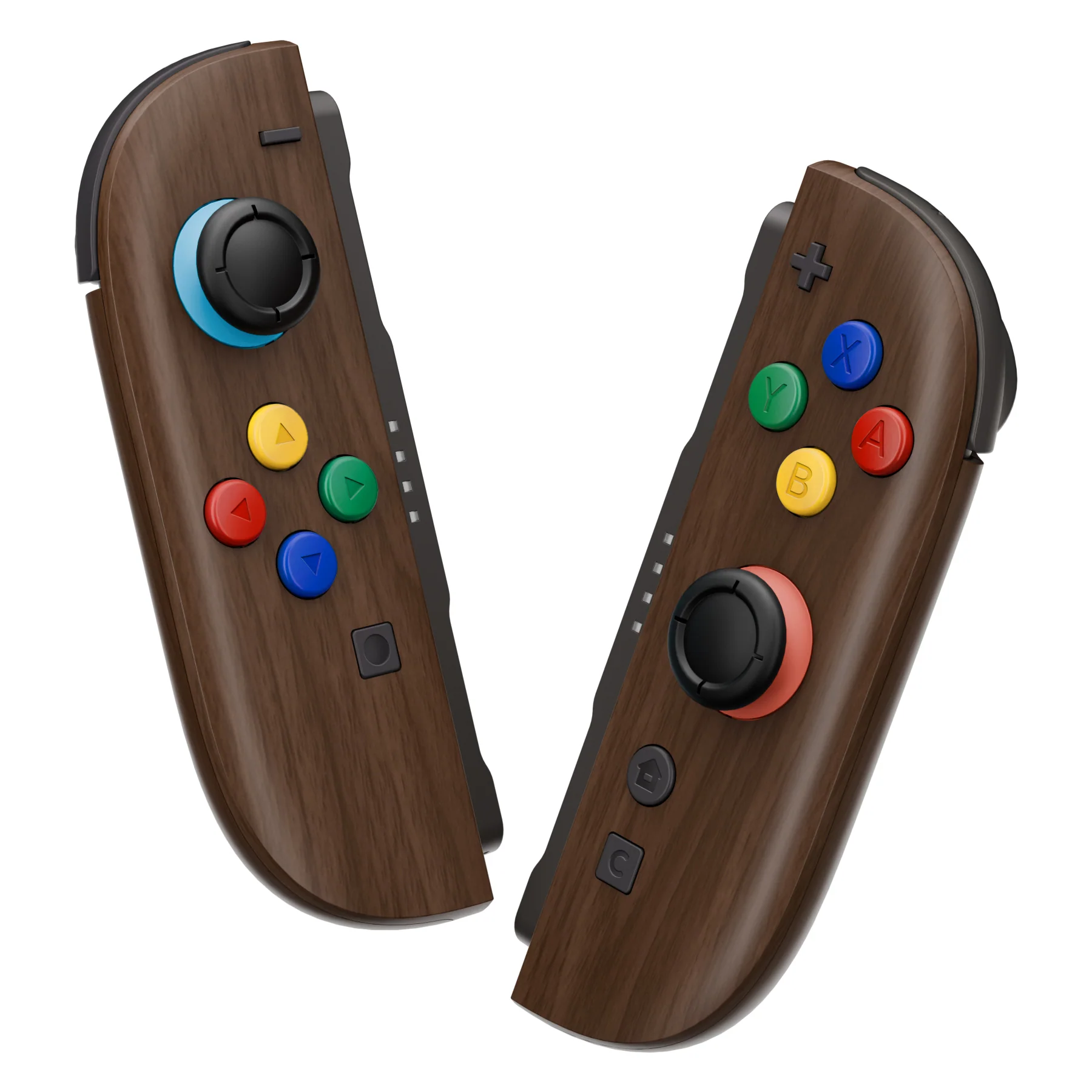 eXtremeRate DIY Replacement Full Set Shell Case with Buttons for Joycon 2 of Nintendo Switch 2 - Deluxe Version - Wood Grain - Image 4