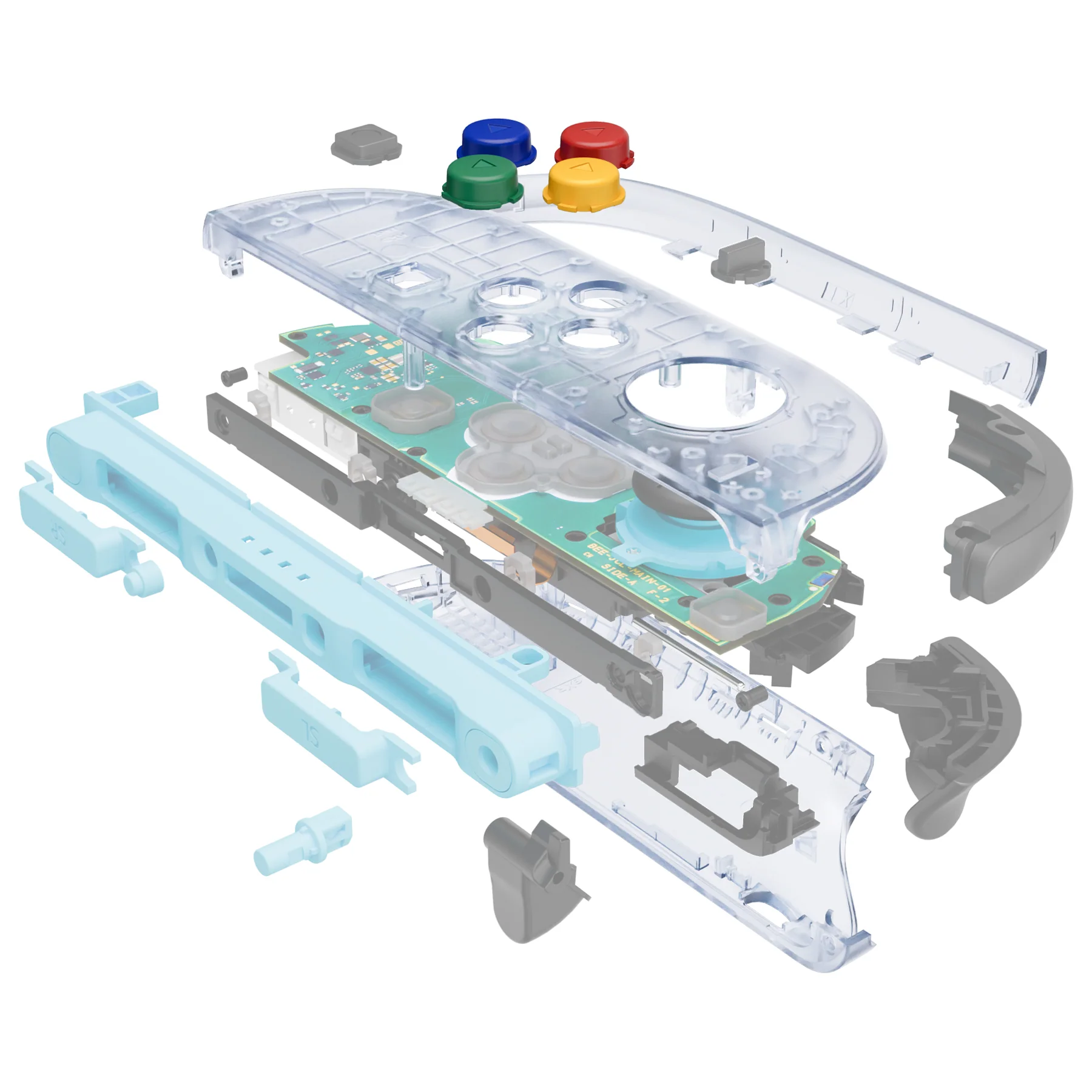 eXtremeRate DIY Replacement Full Set Shell Case with Buttons for Joycon 2 of Nintendo Switch 2 - Essence Version - Clear Glacier Blue - Image 6