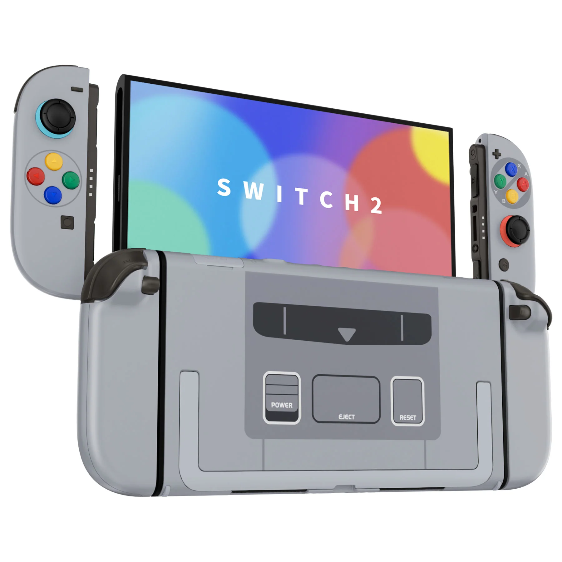 eXtremeRate DIY Replacement Full Set Shells with Buttons for Nintendo Switch 2 - Deluxe Version - SFC SNES Classic EU Style